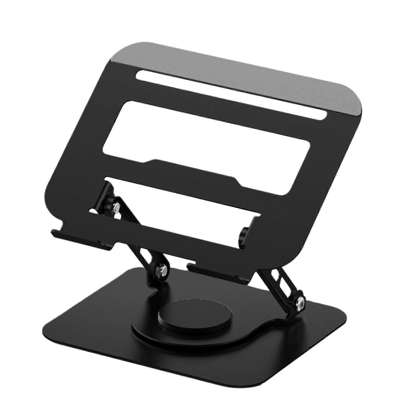 Adjustable Laptop Stand with 360 Degree Rotatable Base Foldable Laptop Holder for Desk Ergonomic Computer Notebook  Black