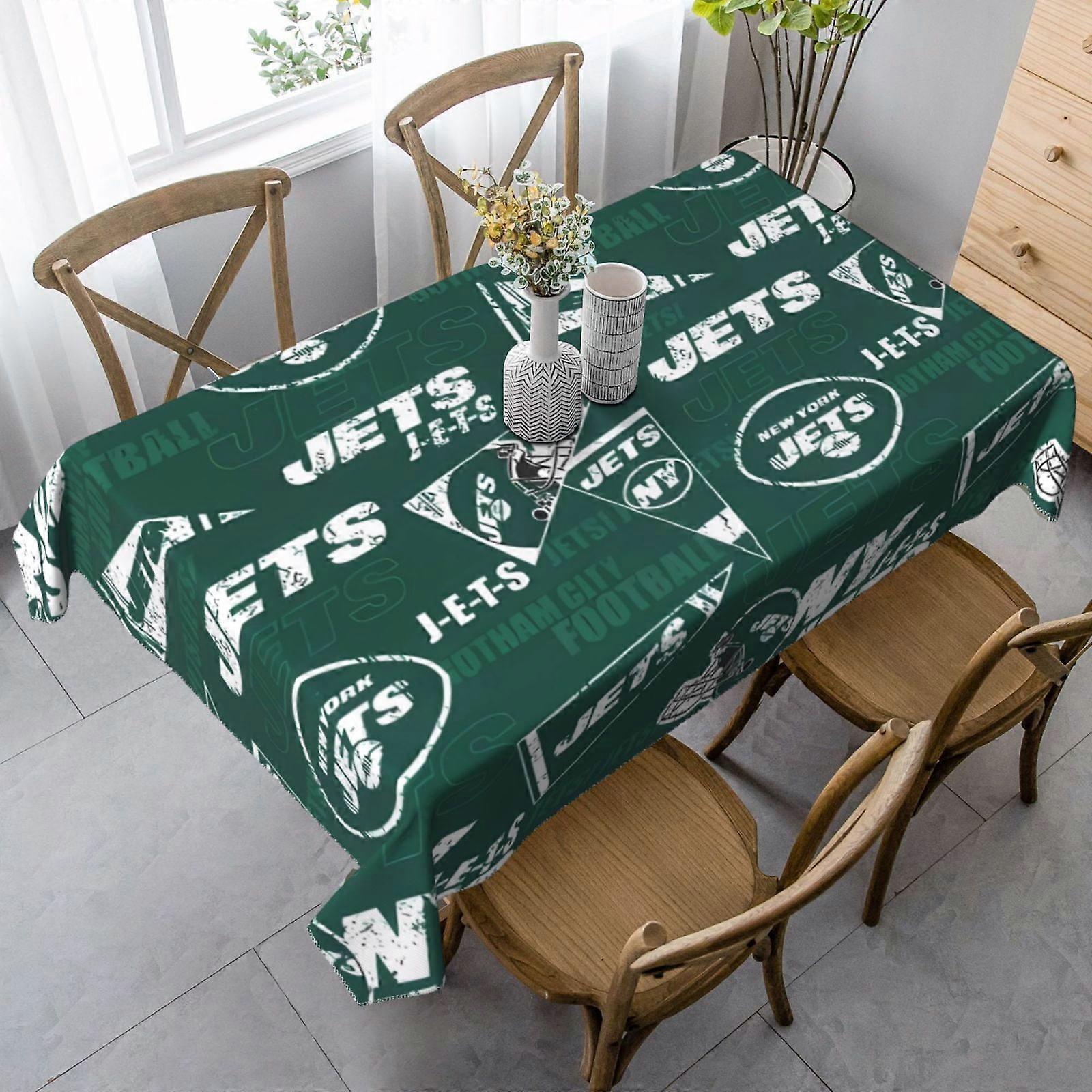 Jets Tablecloth Rectangular, Compatible with Outdoor Picnic, Fall Christmas Thanksgiving, Reusable Washable Wrinkle Resistant for Wedding, Buffet,
