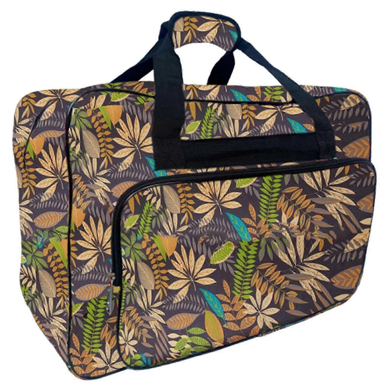 Sewing Machine Travel Bag Protective Nylon Case with Ample Space for Tool and Notions Vibranting Color Elegant Designs Brown Color