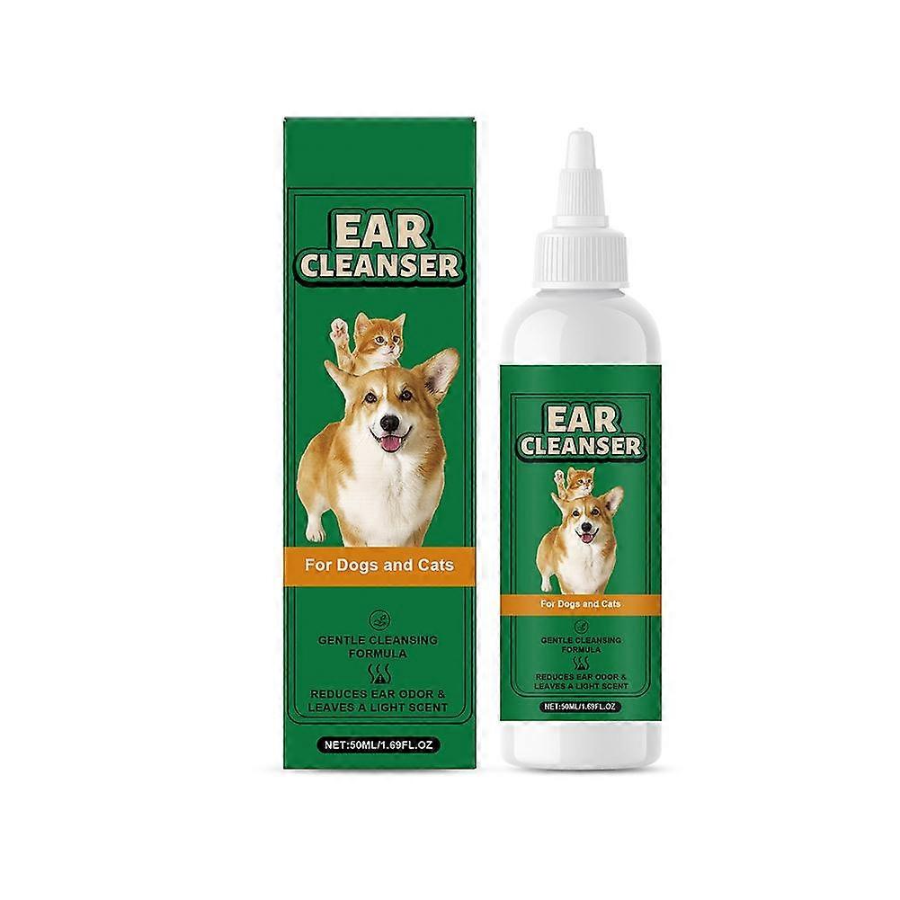 Pet Ear Cleaner For Cats And Dogs 50ml With Chamomile Extract Relieves Itchy Ears Deep Cleans Earwax Easy To Use Gentle Formula