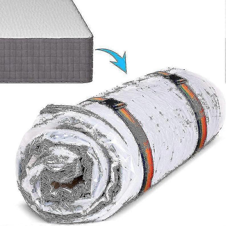 Sac sous vide matelas/sac de rangement pour couette peu encombrant Sac de rangement sous vide extra large en latex/mousse (210 * 130cm, un sac + une pompe à main + deux sangles)