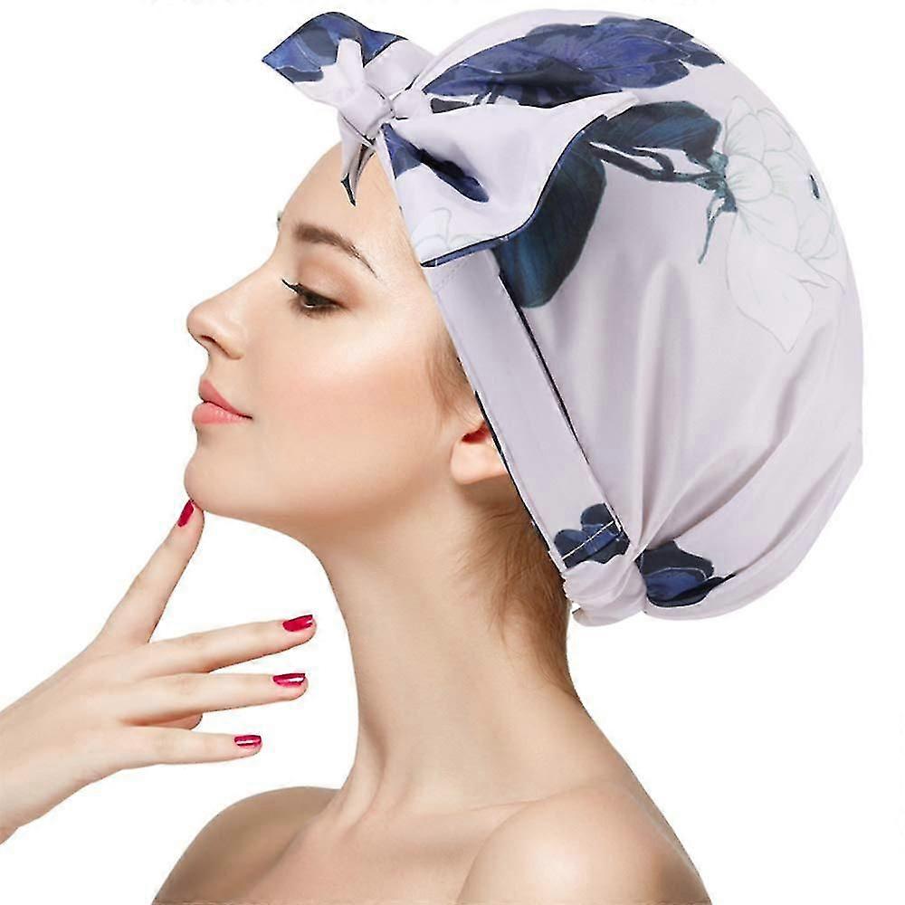 Shower Cap For Women Adjustable Bow Bath Caps