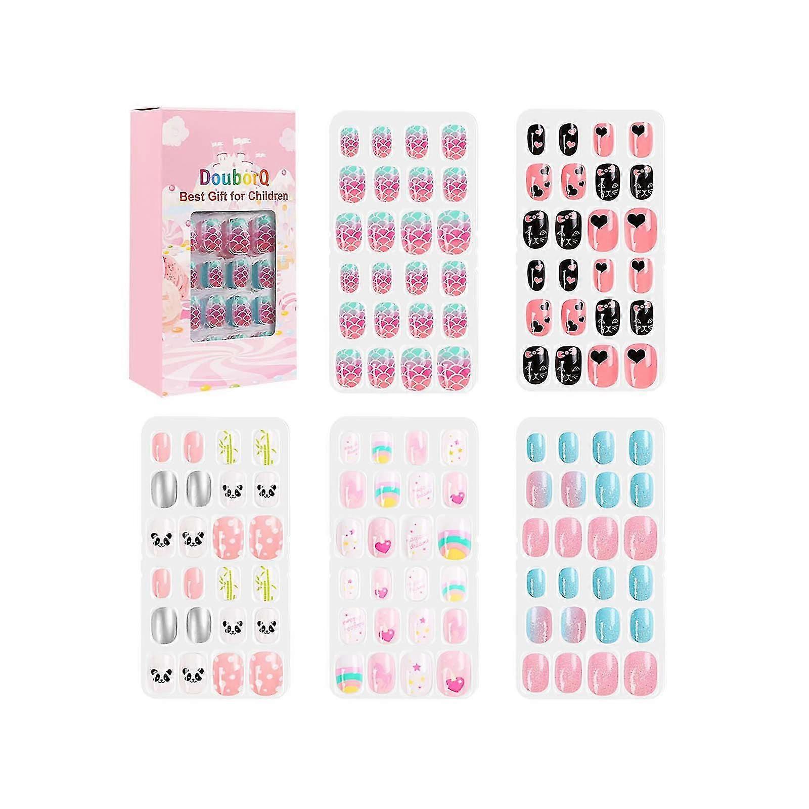 Douborq 120 κομμάτια των παιδικών νυχιών κομμάτια και ψεύτικο κομμάτια νυχιών που