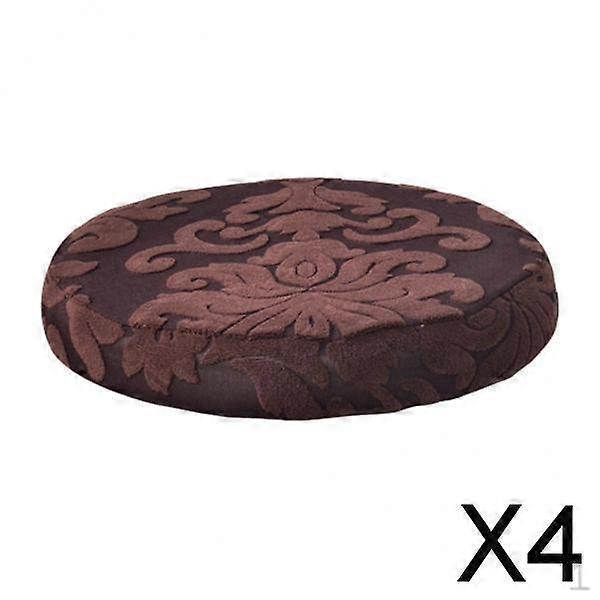 4xStool Cover Round Bar Cafe Stool Seat Protector Cushion Brownness