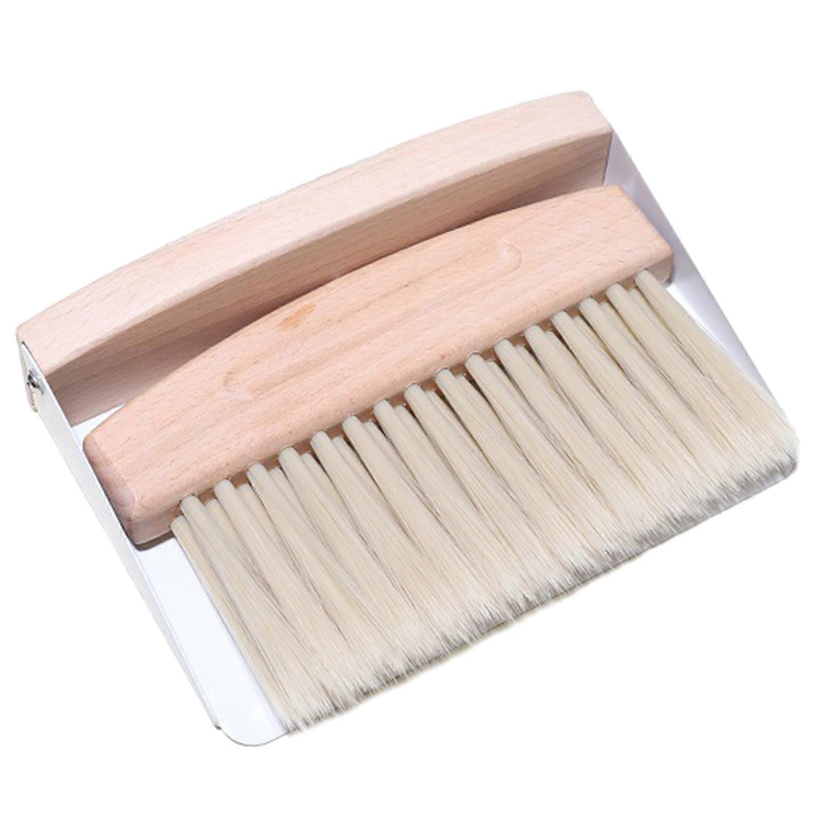 Ergonomic Small Broom and Dustpan Set with Beechwood Handle and Nylon Bristles for Daily Cleaning