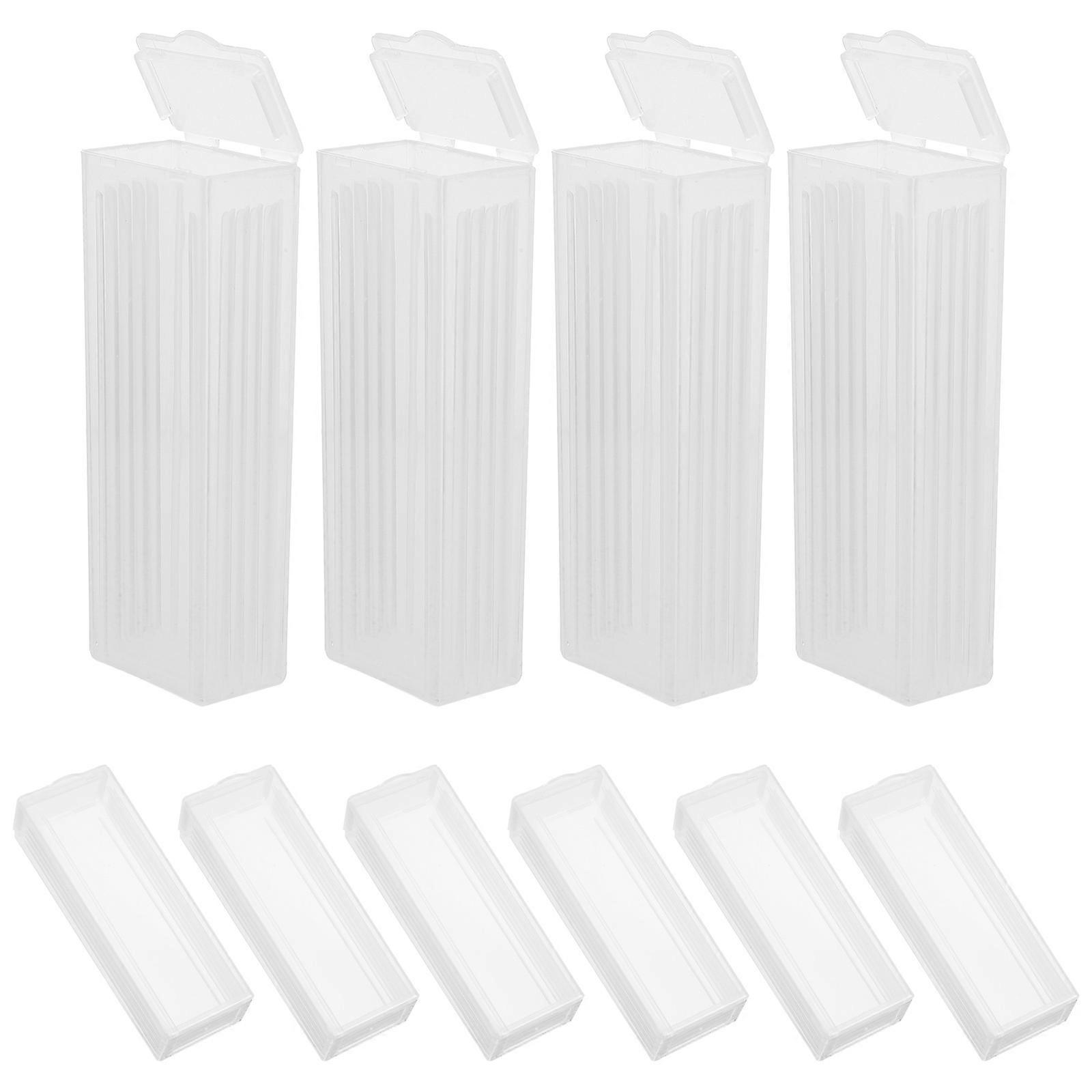 Portable Microscope Slide Storage Box for Storage Transparent Plastic 10Pcs Set