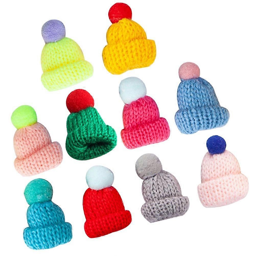 Mini Knit Hats for DIY Craft Projects with Assorted Color 10Pcs