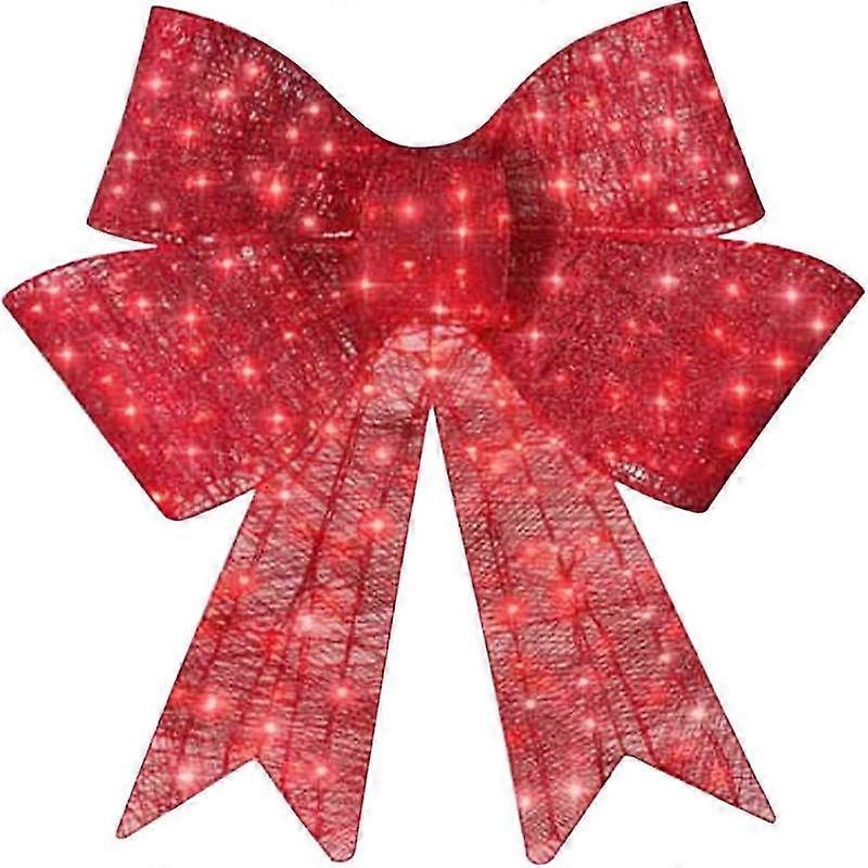 Décoration de Noël lumineuse XL avec nœud papillon rouge, grand nœud papillon rouge lumineux