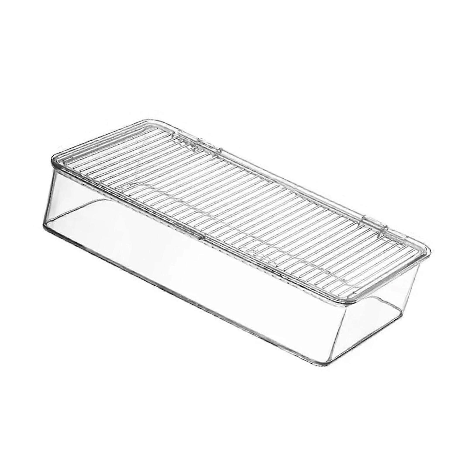 Stackable Clear Plastic Container With Closure Cabinet Storage Box for Home Organization  S