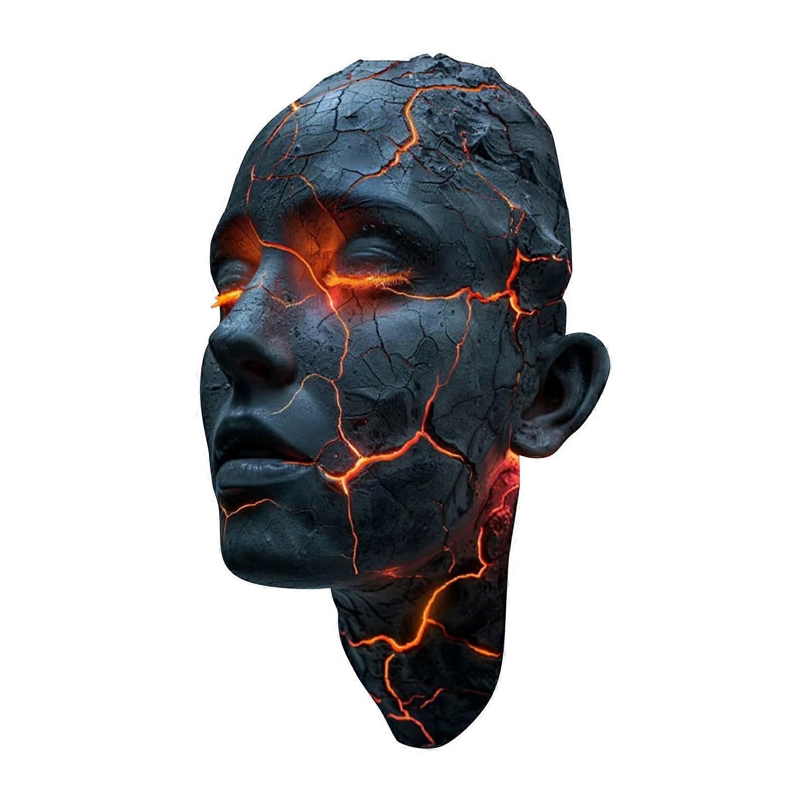 Soul Fracture Wall Lamp With Glowing Eyes And Lava Cracks, No Wiring Needed, Sci Fi Dark Art Decor, One Size Variant B