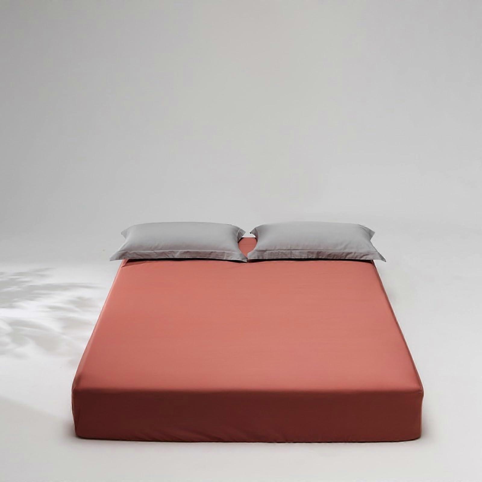 Fitted Bed Sheet 150x200cm with Deep Elastic Pocket 30cm Soft Cooling Fabric for Bedroom
