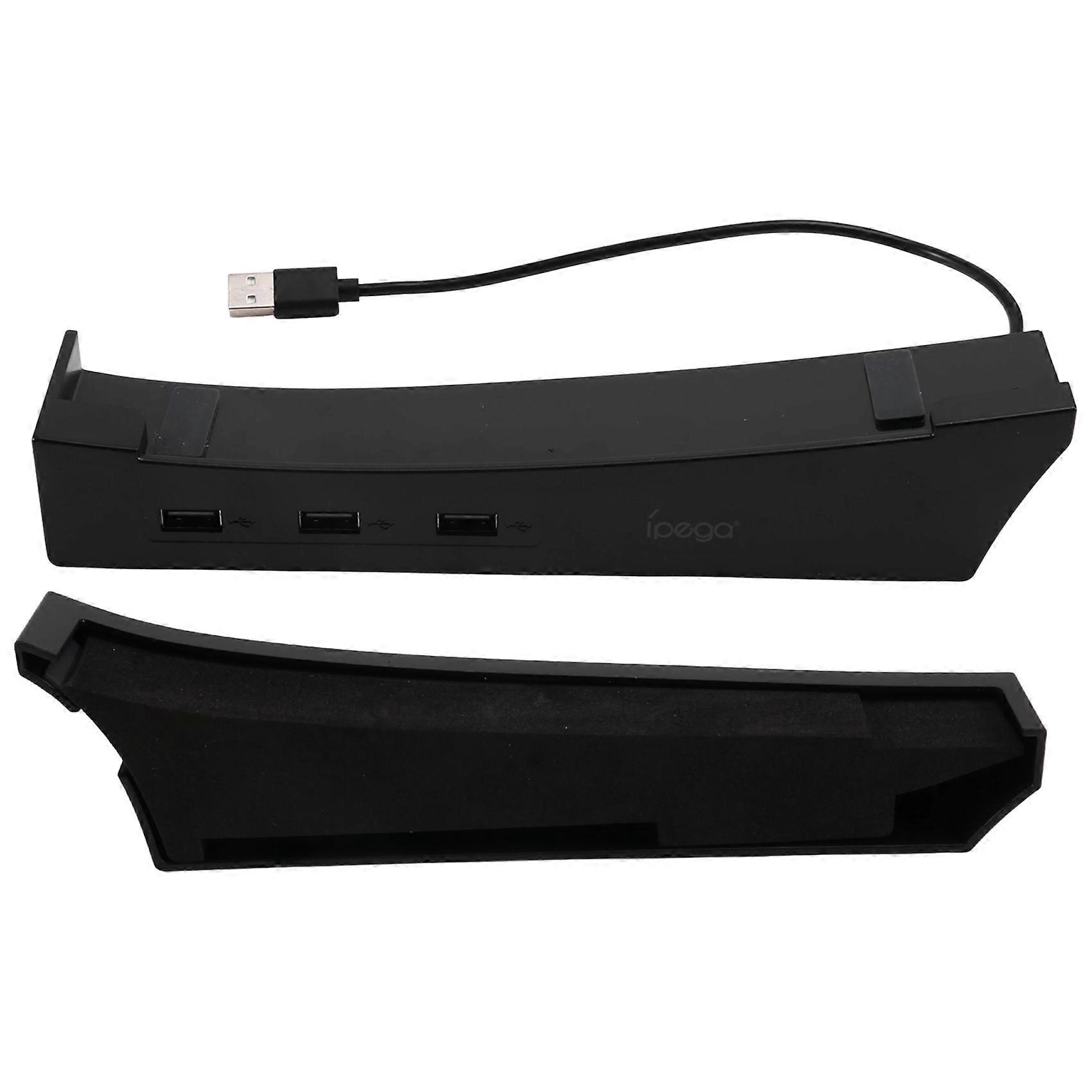 IPEGA Main Unit Bracket, Horizontal Stand for PS5 Pro/for PS5 Slim Console with 4-Port USB Hub, Base Holder for PS5 Accessories
