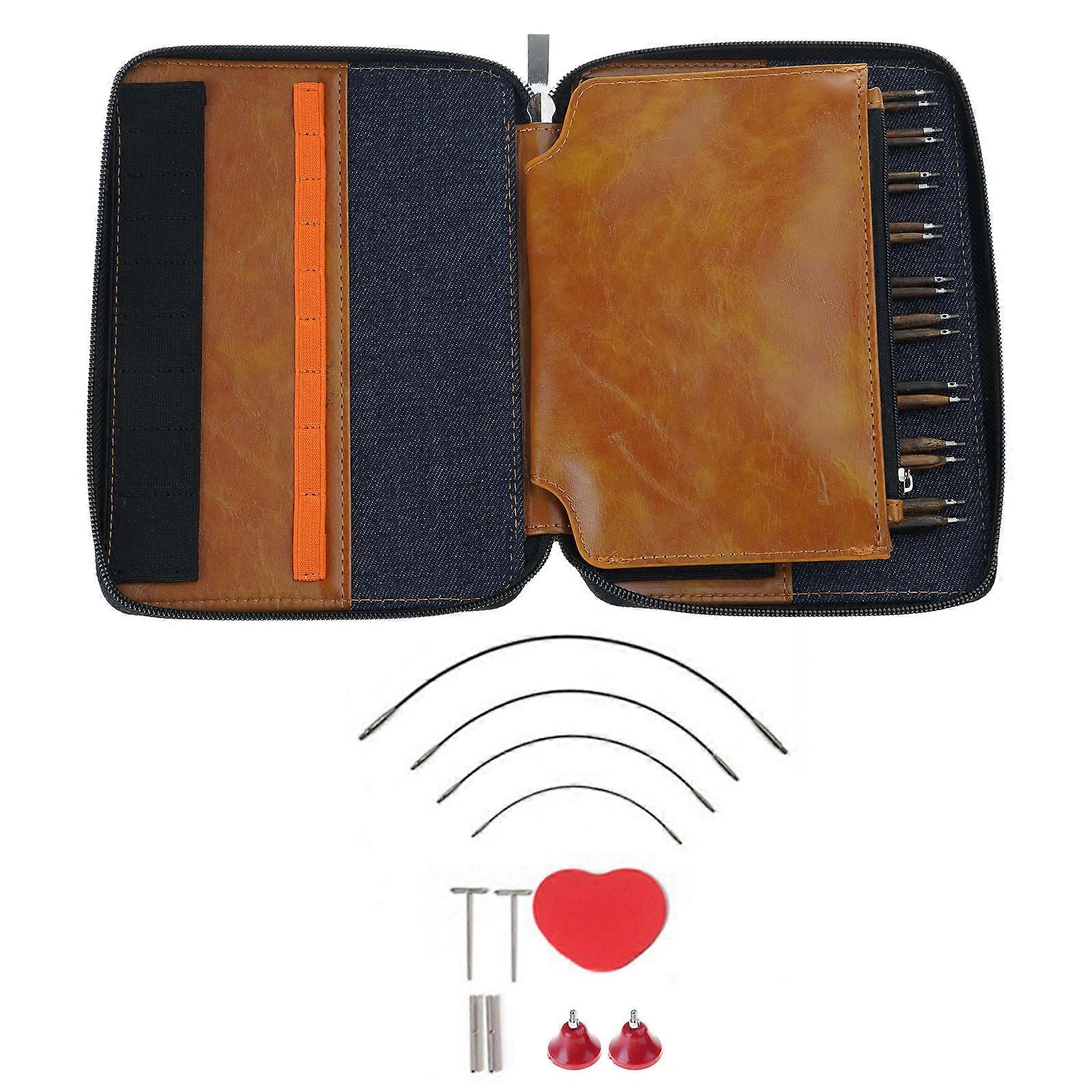 Handcraft Wood Knitting Needle Interchangeable Circular Set With Vibranting Color Multicolor