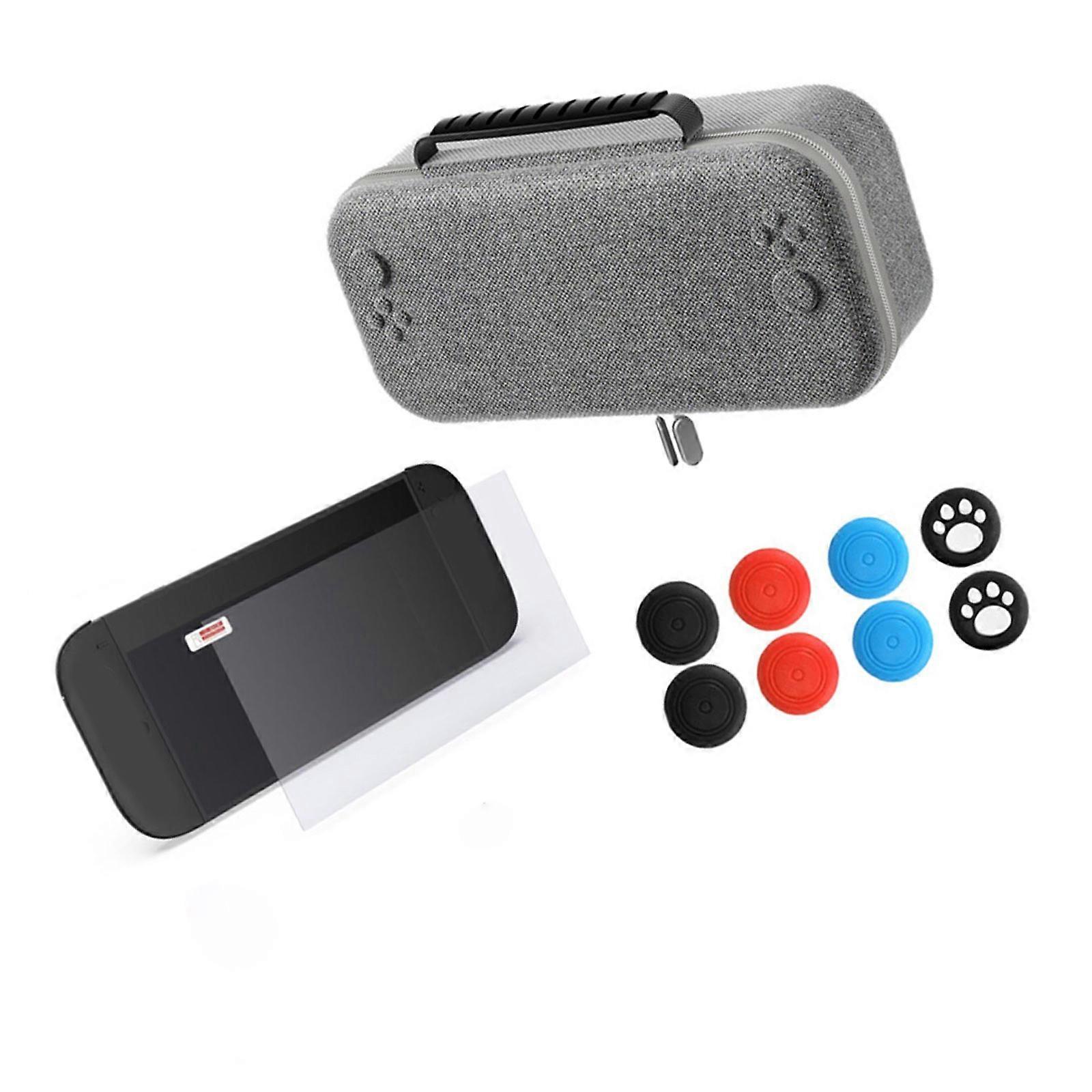 Shockproof Case with Thumb Grips Screen Protector for For NS 2 Gaming System Dustproof Soft Interior  grey