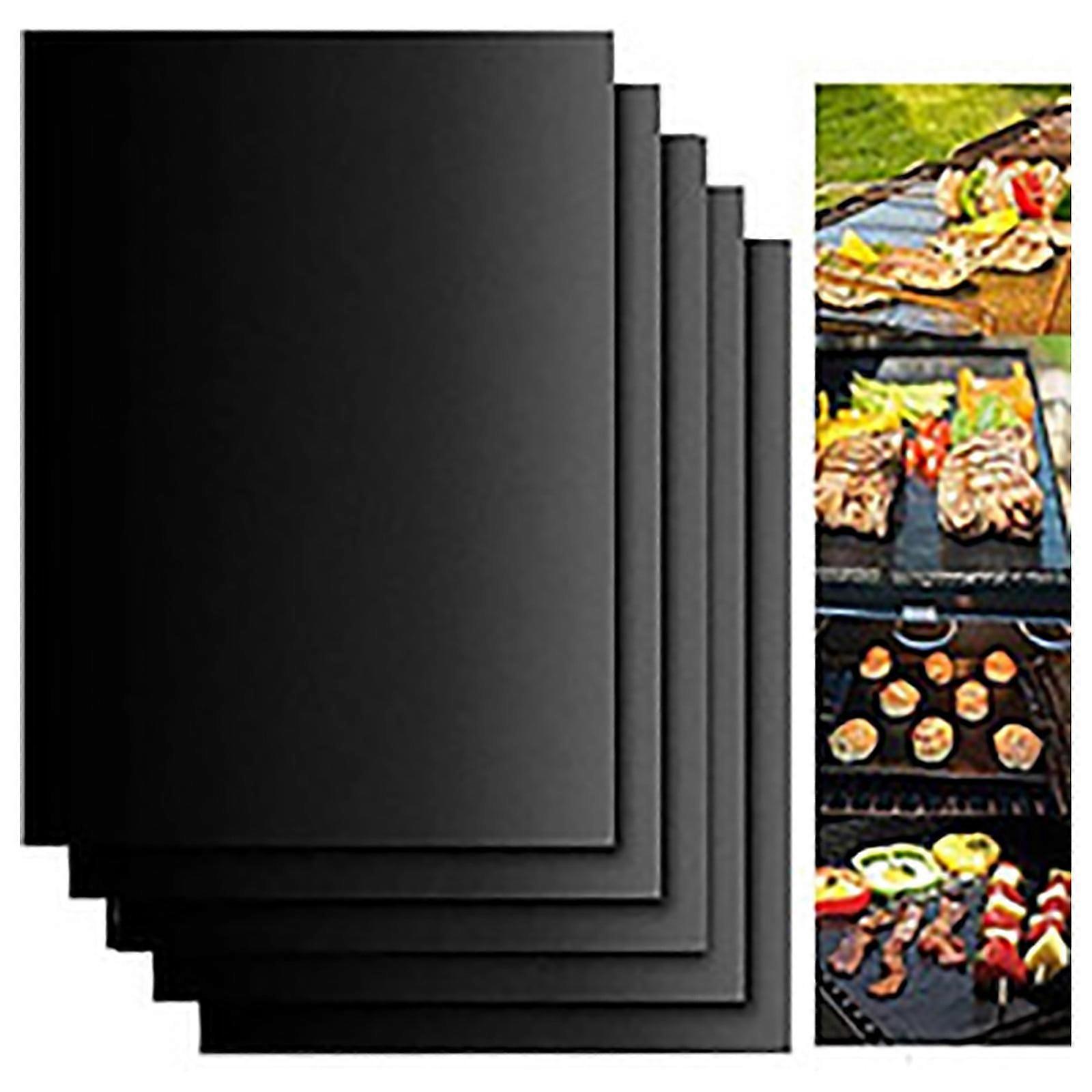 maxiaoxia Grill Mats Set of 5, Non-Stick Reusable Baking Mats, Compatible with Gas, Charcoal, Electric Grills, Easy to Clean
