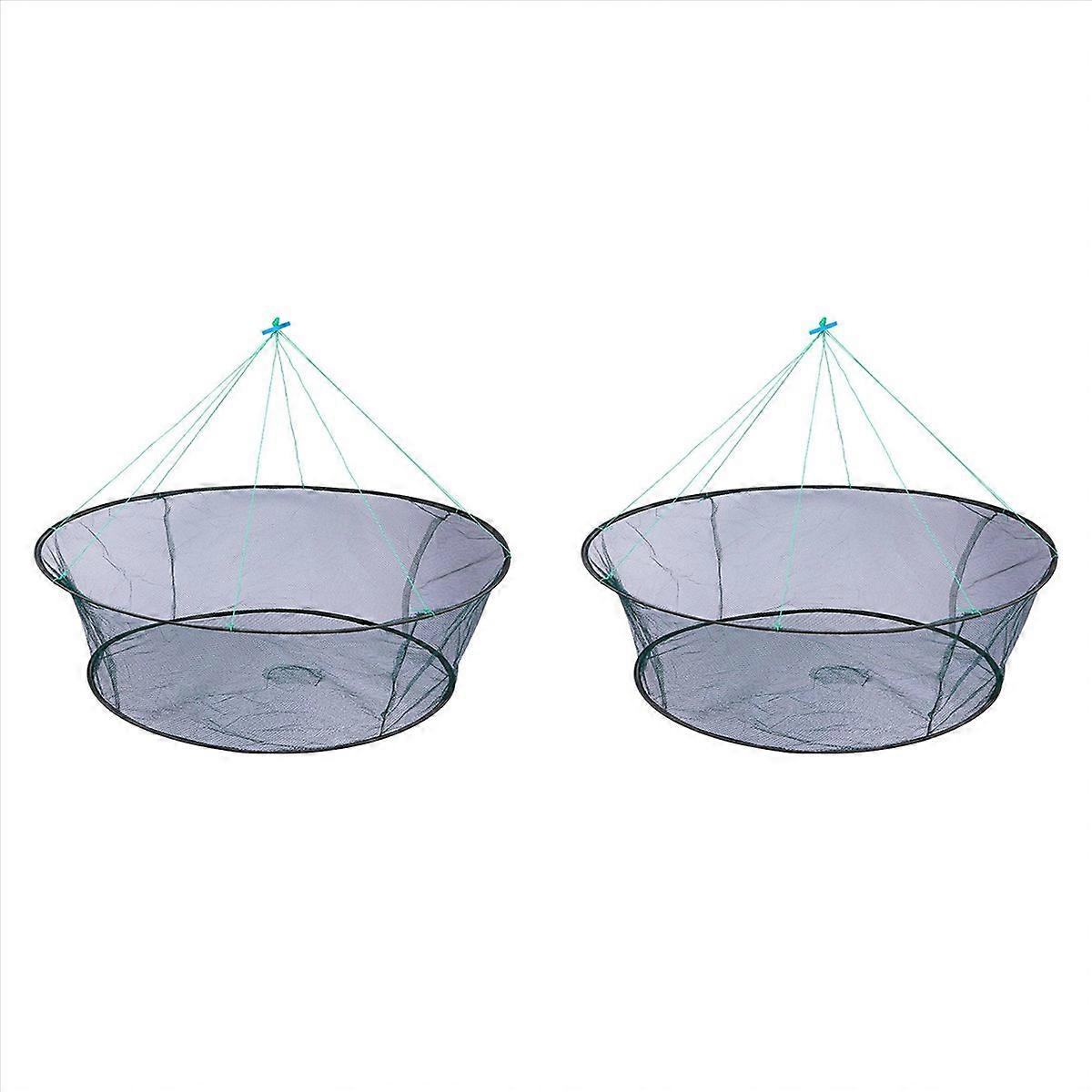 2X Foldable Drop Net Fishing Landing Nets Crayfish Shrimp Catcher Prawn Bait Crab Shrimp Pier Harbou