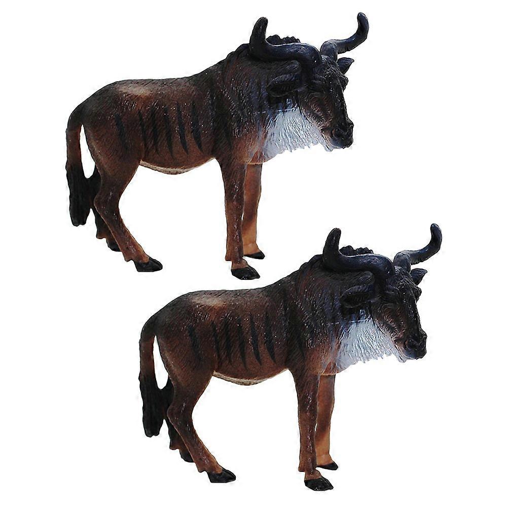 African Animals Figures Static Model for Toddlers Educational Use Pvc 2Pcs