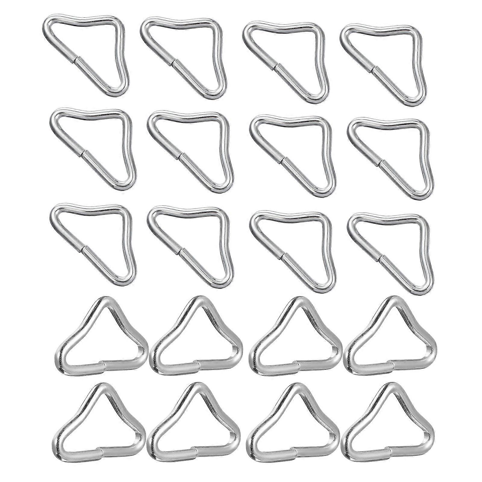 Iron Triangle Ring for Trampoline Mesh Cloth Buckle 20Pcs Silver Set