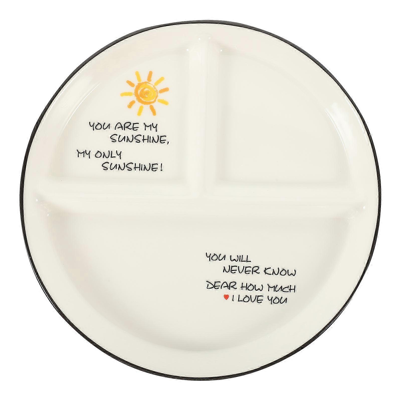 Ceramic Divided Plate for Dessert Serving for One Piece Dish