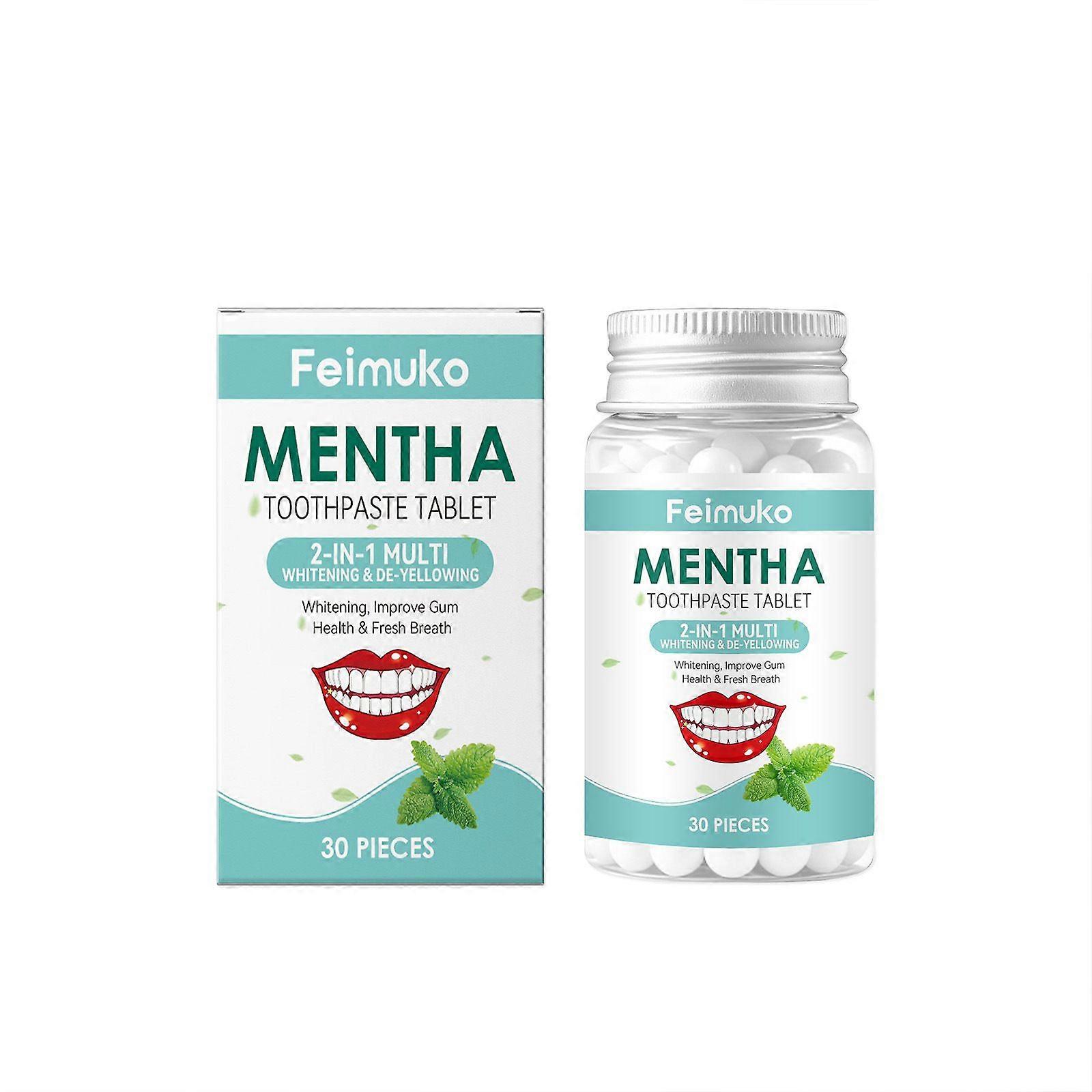 Toothpaste Tablets 30 Count,Portable Travel Toothpaste Tablets,Mint Flavors Mini Tooth Paste,Solid Travel Size Tooth Paste