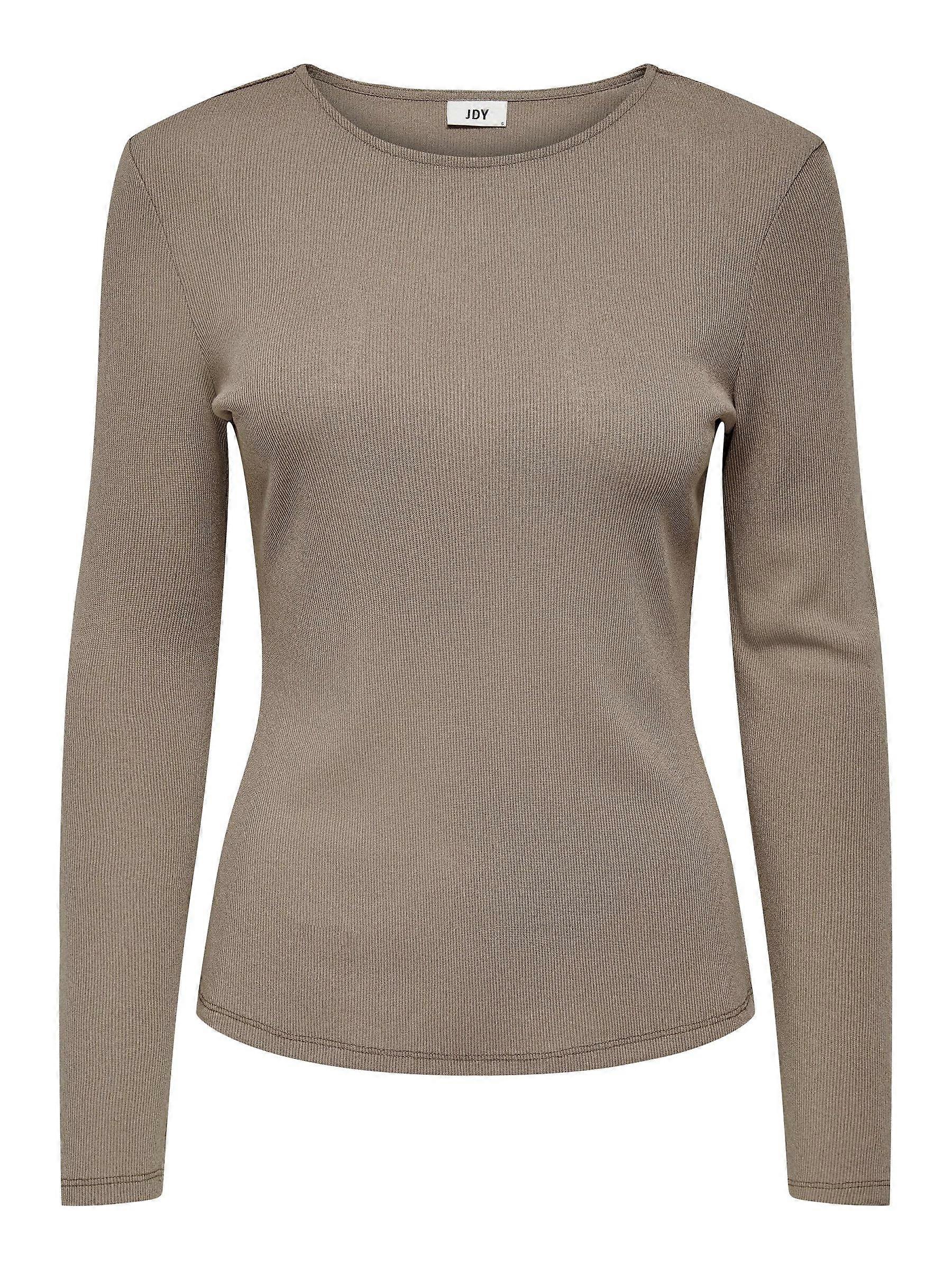 JDY Damen Dünnes Feinstrick Langarm Shirt Gerafftes Stretch Basic JDYRUBI