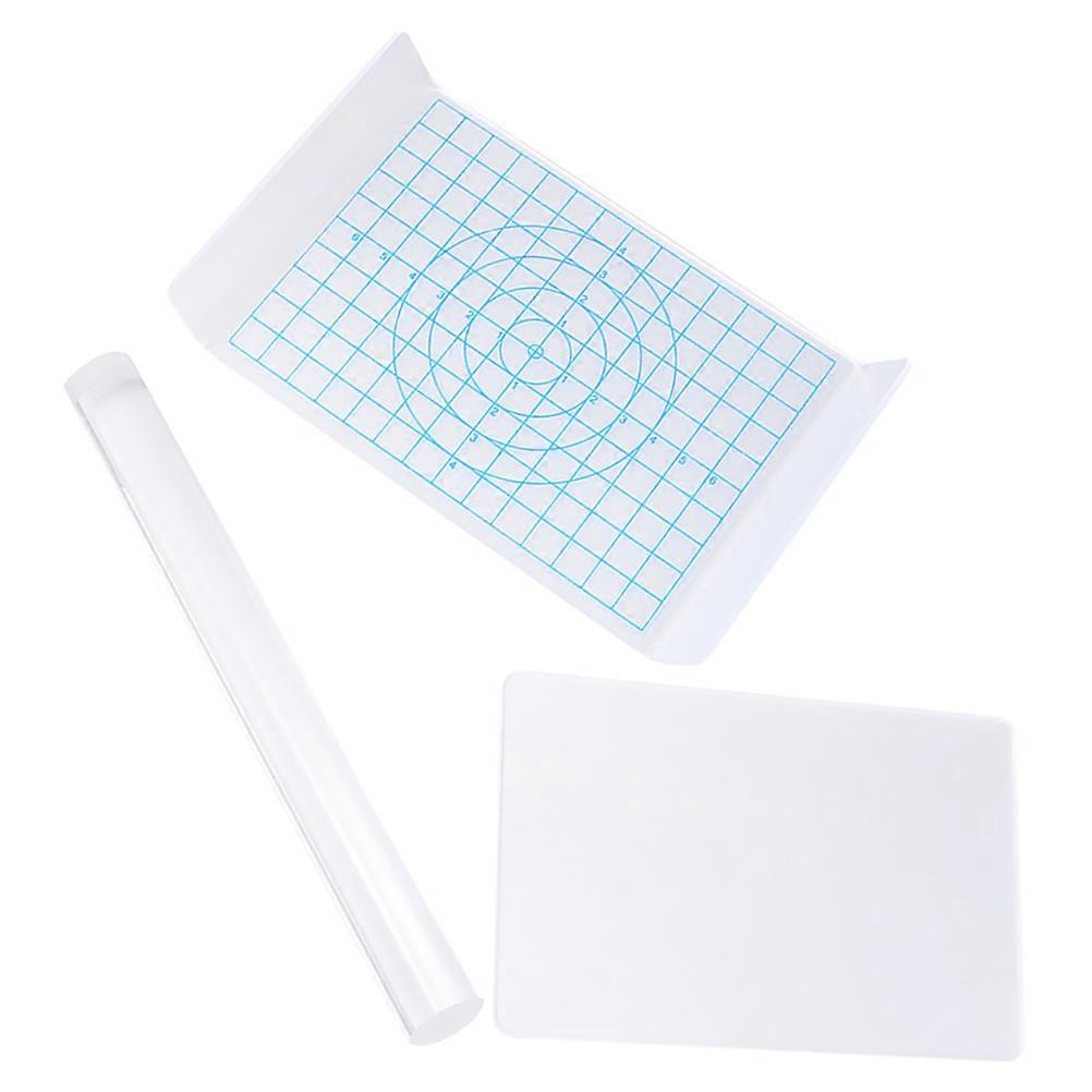 Polymer Clay Tools Acrylic Backing Board With Grid School Use 20.00X2.00X2.00cm Modeling 1Set