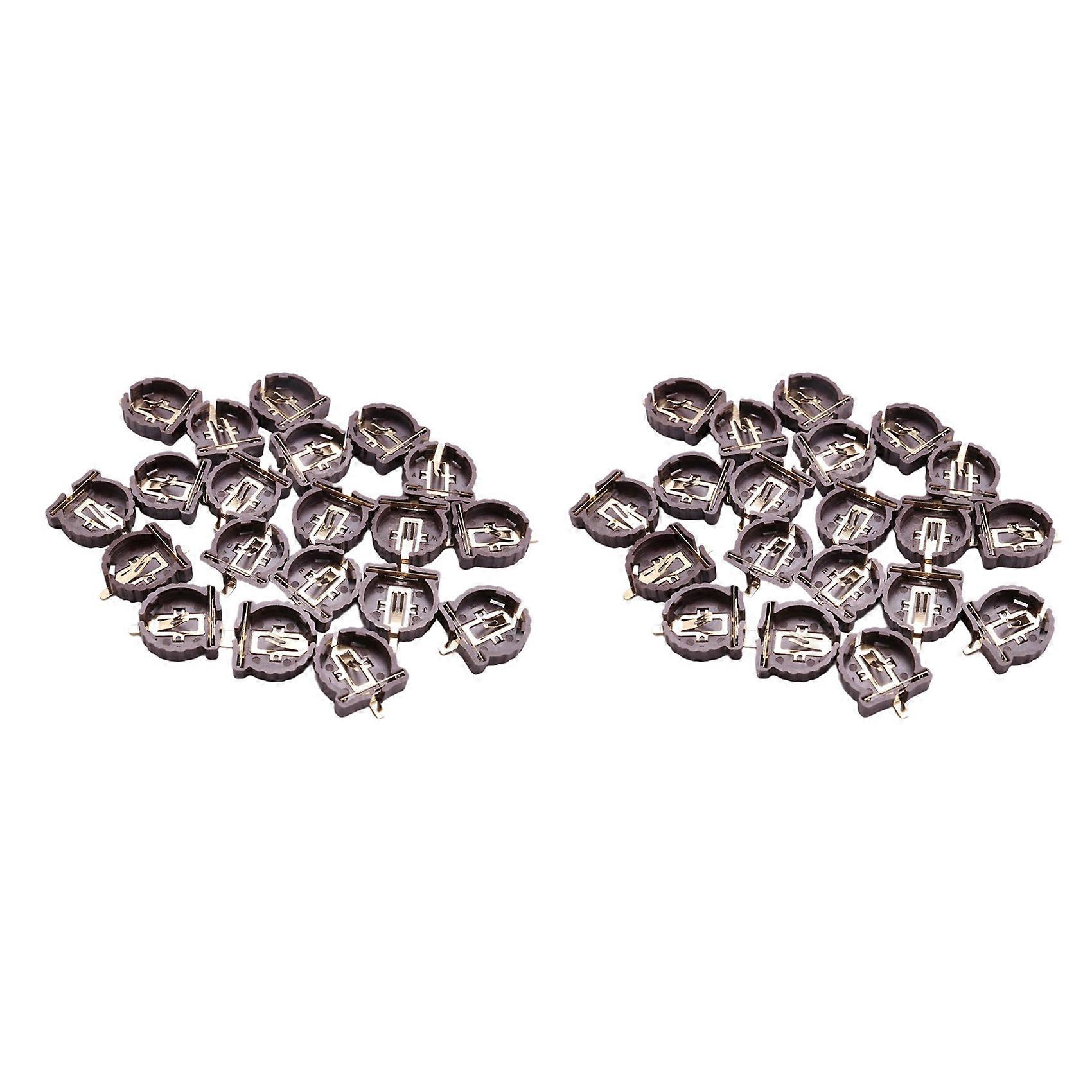 40PCS CR1220 CR1225 Button Battery Holder 3V Button Battery Holder Plating Temperature
