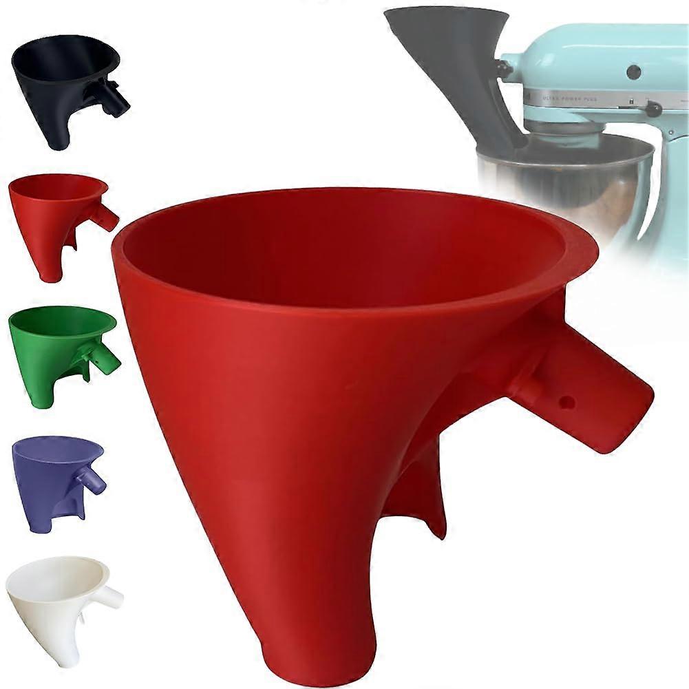 Flour Funnel Attachment, Red EasyPour Shield for KitchenAid Artisan KSM150 TiltHead Stand Mixer