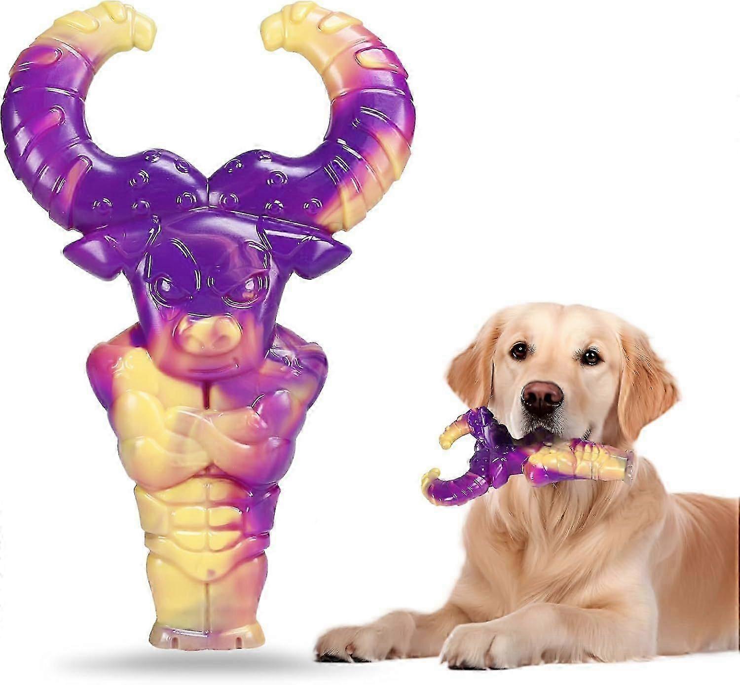 Indestructible Chew Toy for Dogs - Robust Nylon Toy in Lobster/Bullhead Shape for Aggressive Chewers, Durable Dog Toy for Medium & Large Dogs