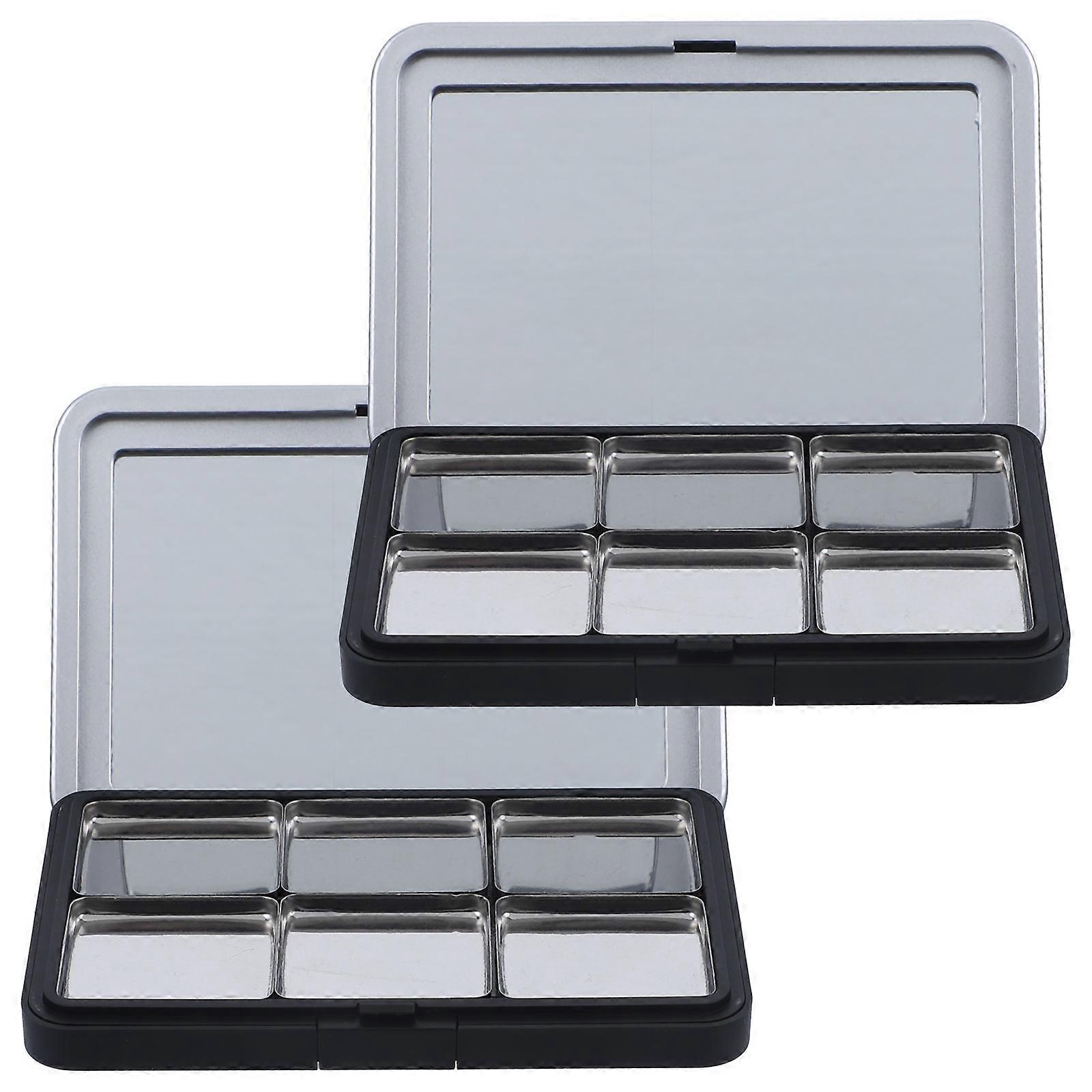 2 Sets Empty Eyeshadow Palette Portable Blusher Palette Lipstick Tray