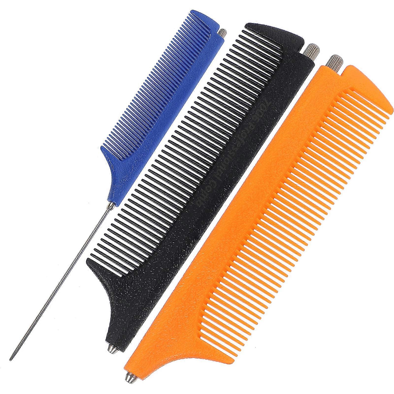 3pcs Stretch Pointed Tail Combs for Home Salon Hairdressing Rake Comb