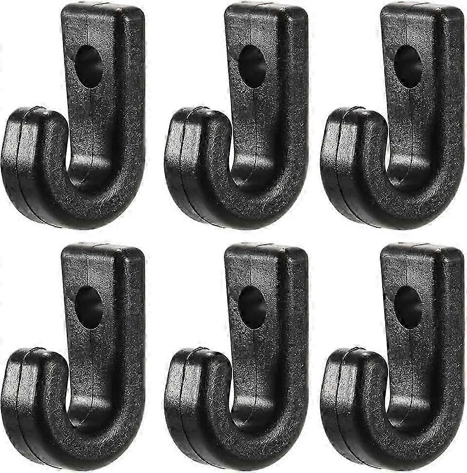 50 pcs Kayak J Hooks Black Nylon, Plastic J-Shaped Bungee Cord Lashing Hook