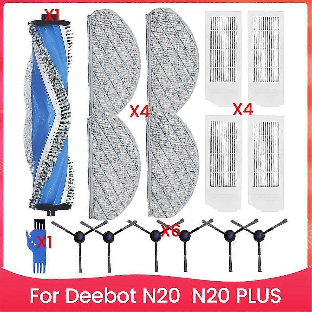 Deebot N20/N20 PLUS Robot Vacuum Accessories: Side Brushes, HEPA Filters, Mop Pads-jg