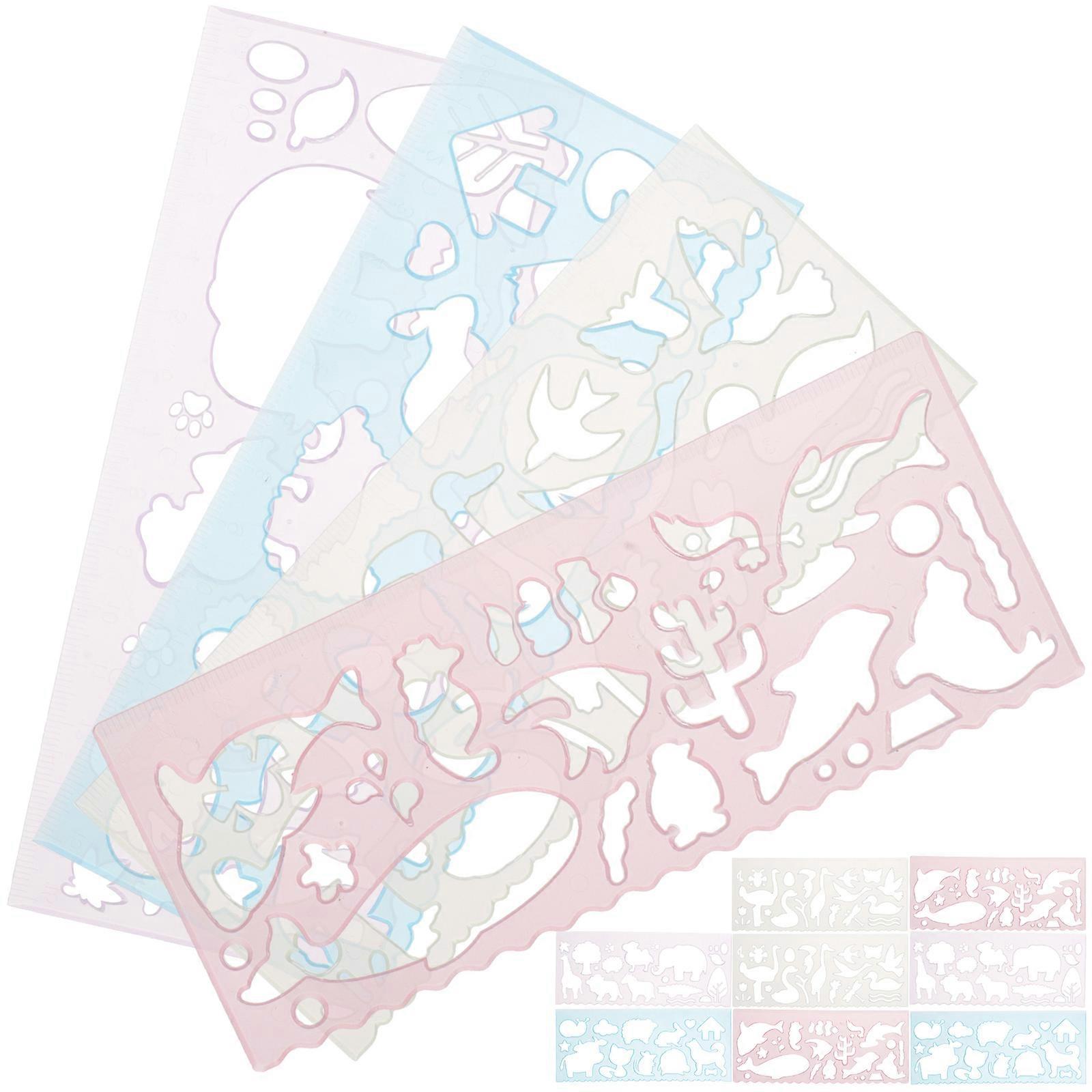 36 Pcs Animal Painting Stencils For Children School Projects Rectangular Shape Drawing Templates Assorted Color