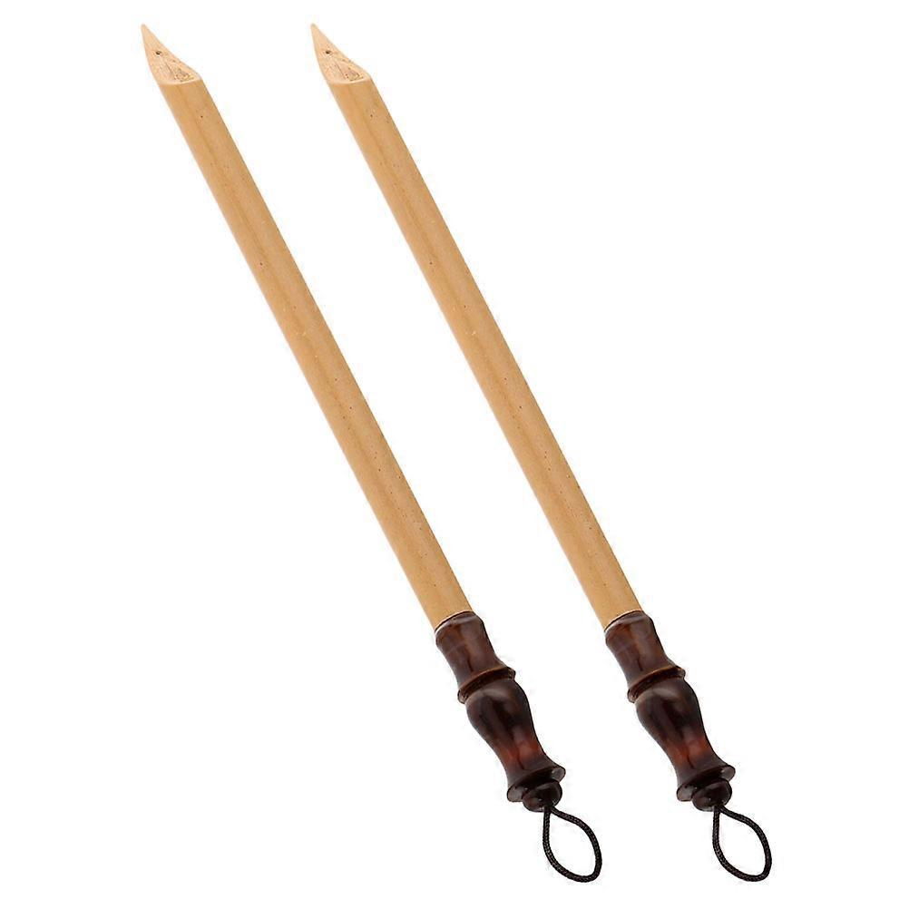 2Pcs Bamboo Calligraphy Cane Pen for Calligraphy Beige Dip Pen