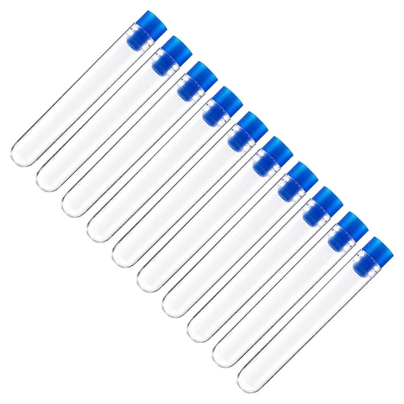 Disposable Test Tubes Test Tubes with Caps for Storage Use 50Pcs Blue