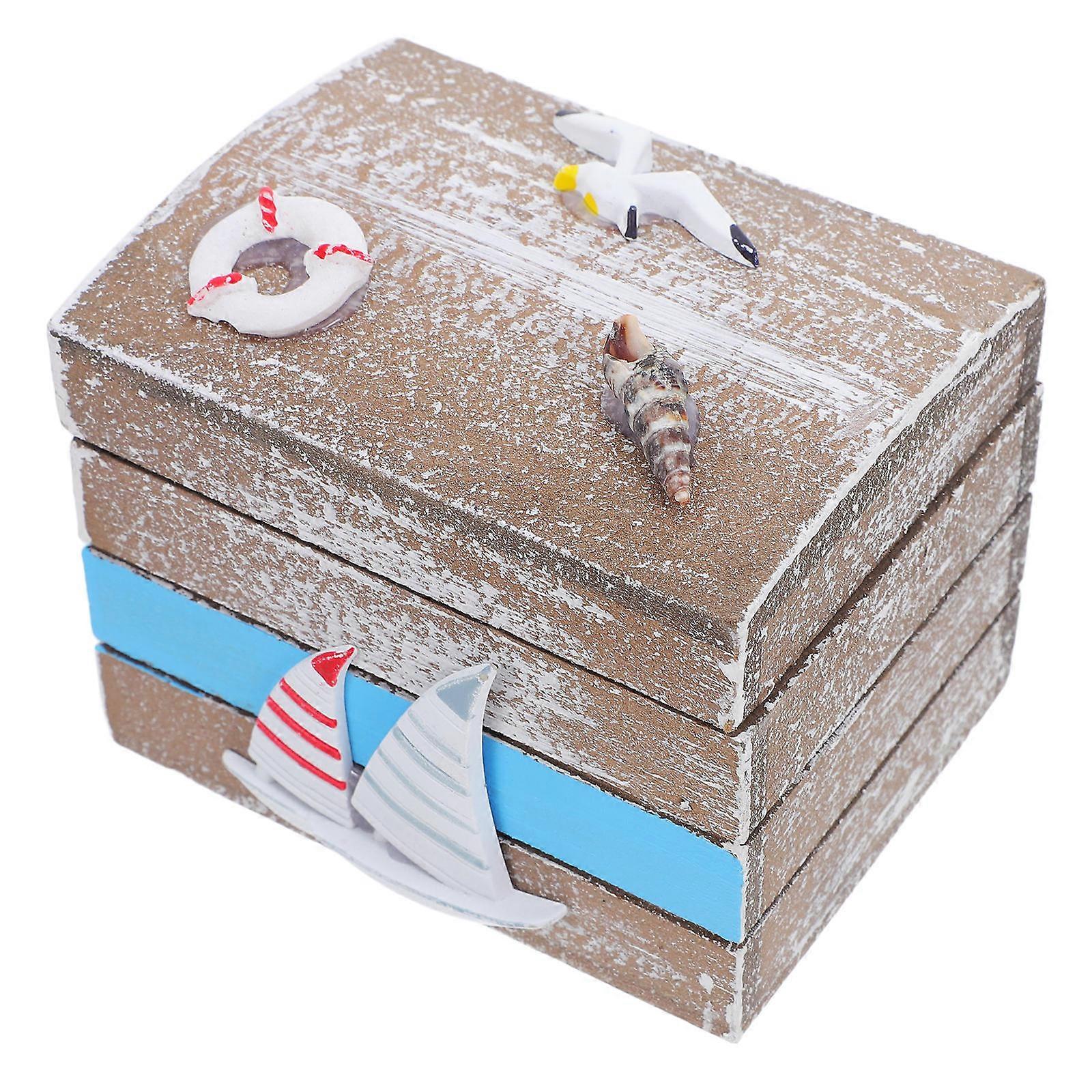 Wood Storage Chest Small Treasure Box for Decorative Use 5Pcs Set