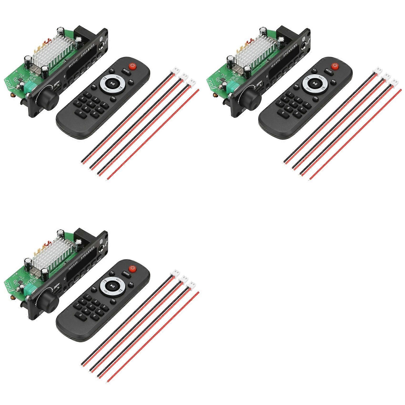 3 Set 2x100W 12V Amplifier Audio Player Bluetooth 5.0 MP3 Decoder Board MP3 Car FM Radio Module TF USB Mic Record Call