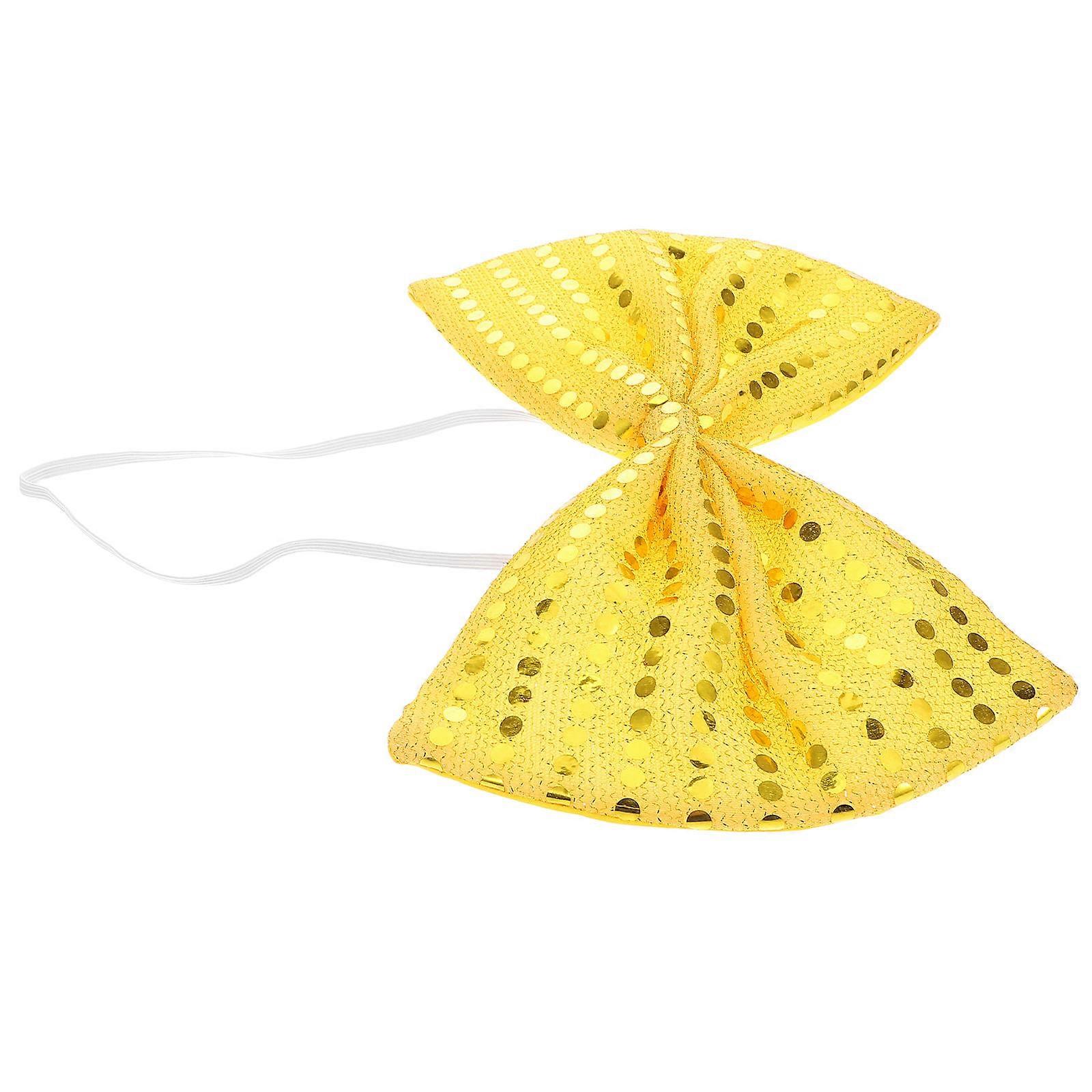 Golden Sequin Bow Tie for Theatrical Use Large Sparkly Holiday Performance Accessory