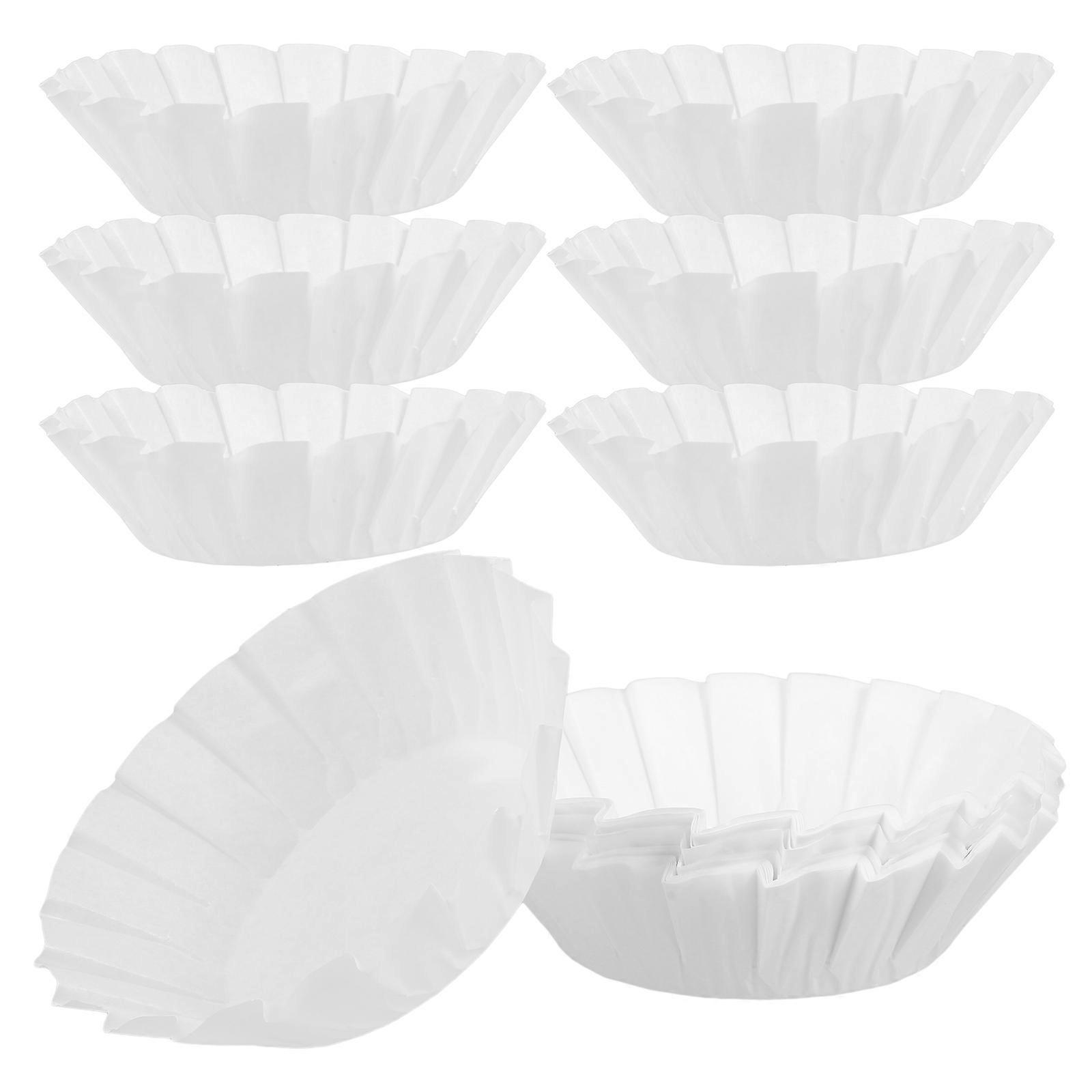 Basque Oil Paper Cupcake Liners for Baking with 50Pcs White Paper Cases