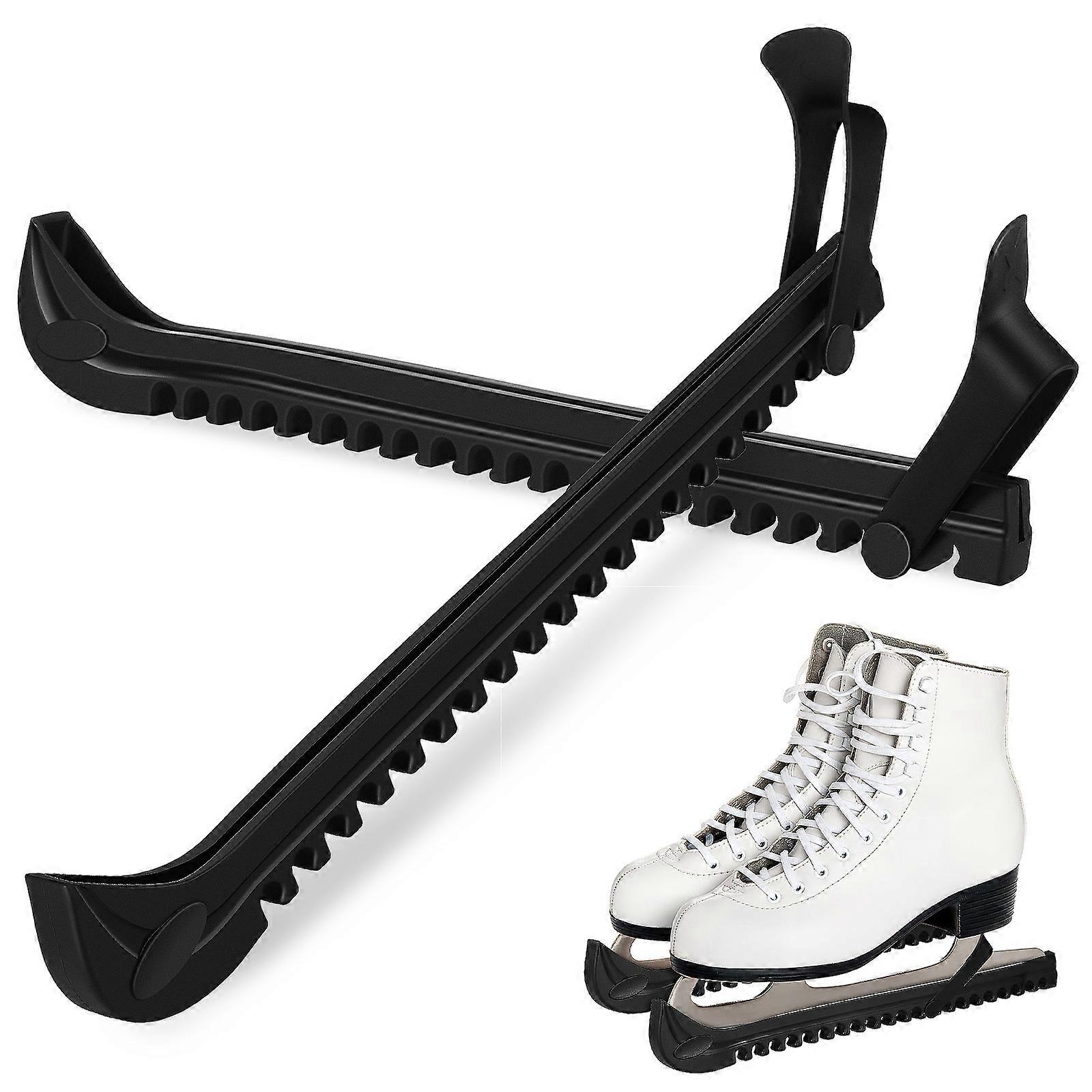 Ice Skate Covers for Protection 2Pcs Black Plastic Skate Guards