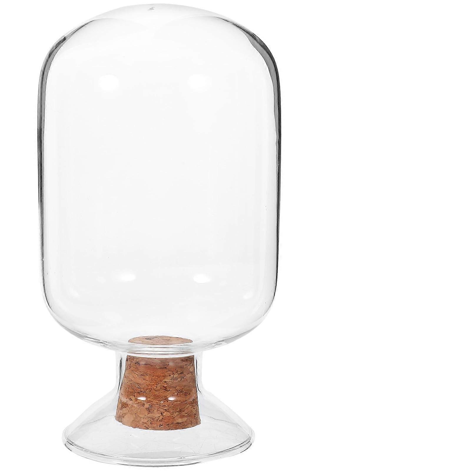 Glass Storage Jar for Matches with Wooden Stopper, Small Transparent Decorative Bottle for Home