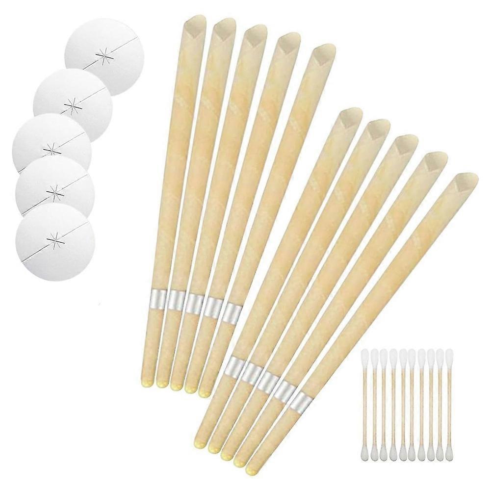 Ear Candle Removal Kit, Ear Cleansing Tool Set,Ear Tool Removal Simple Operation Quick Cleanup for Adults Yellow,25PCS