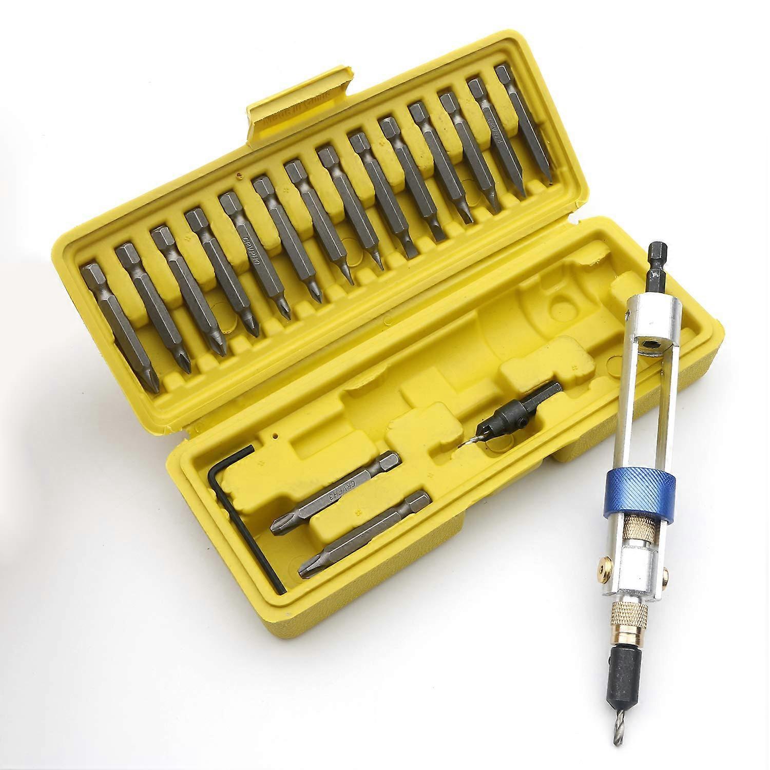20 PCS Drill Driver Bit Set with Fast Bit Switching, Multi Size Screwdriver Kit and Case