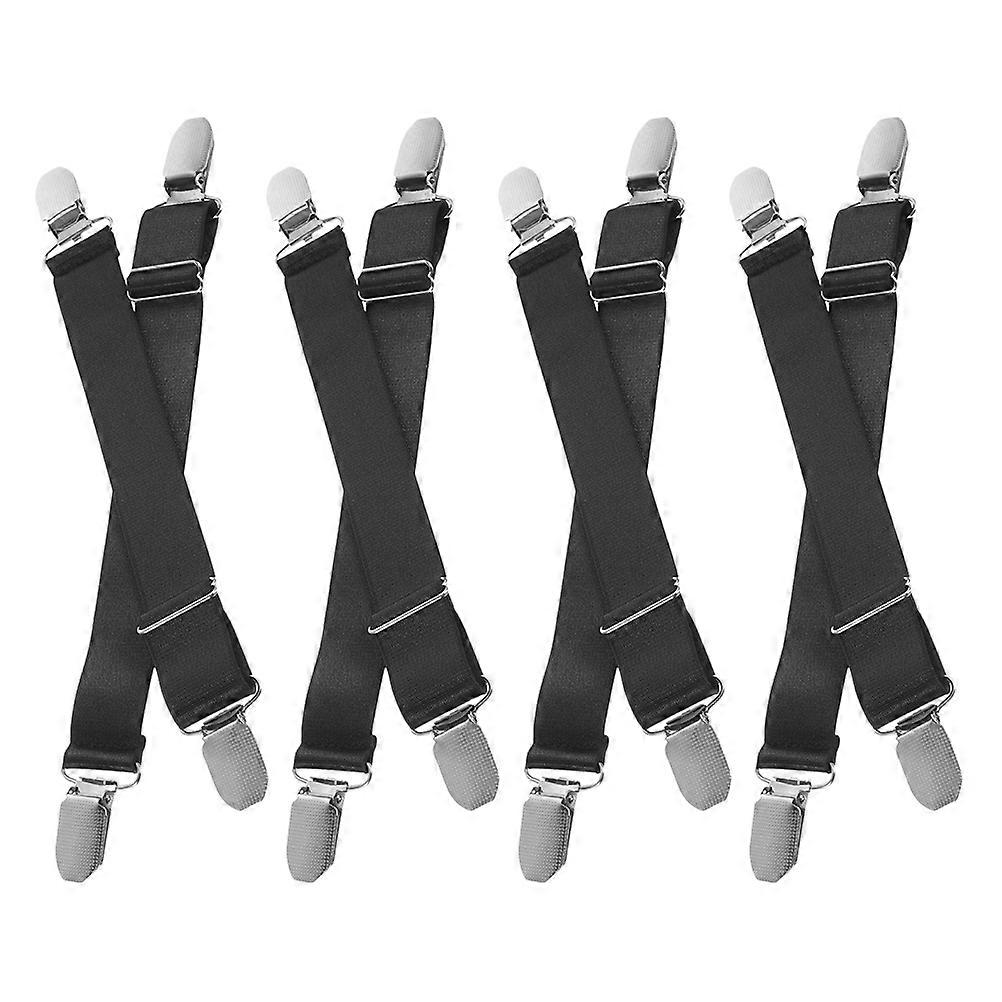 Motorcycle Pants Leg Strap Clips Adjustable Boot Clips 8Pcs Black Durable Material