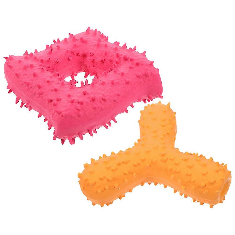 Dog Training Toy Interactive Chewing Toy for Pets 2Pcs Colorful Set