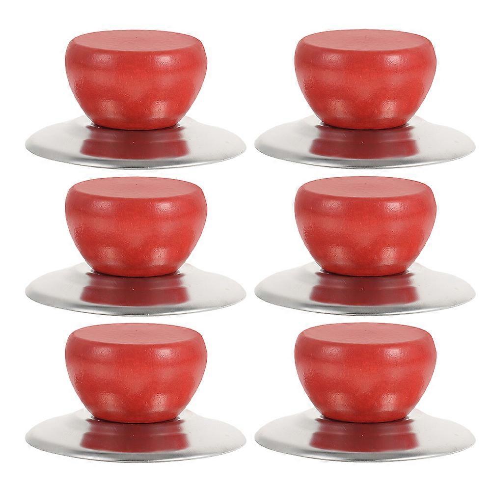 Universal Pot Lid Knob Replacement for Kitchen Use 6Sets Brown ABS Material