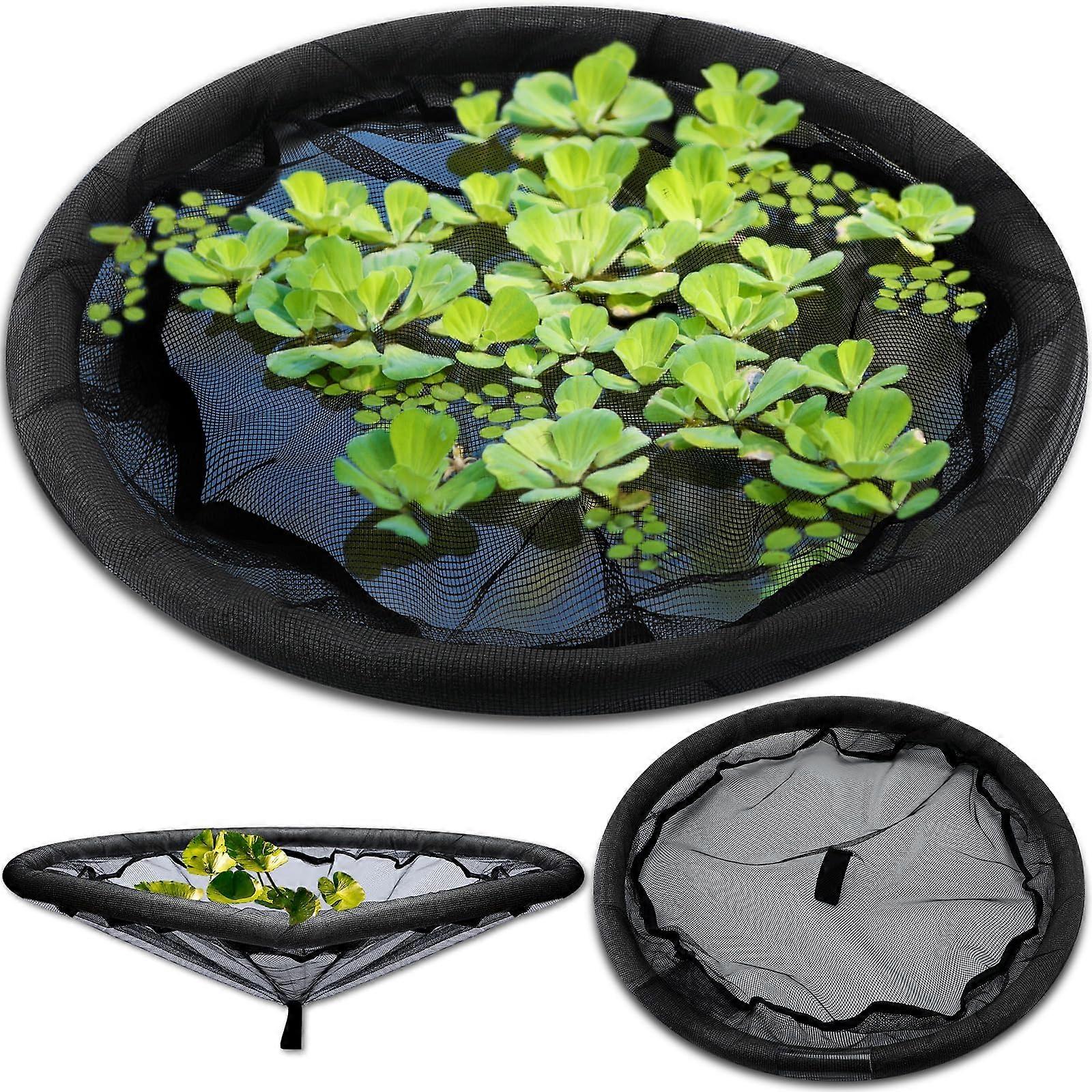 2 Pack Floating Plant Protector Rings for Pond Plants and Fish Barrier with Durable Oxygen Vent Design Black