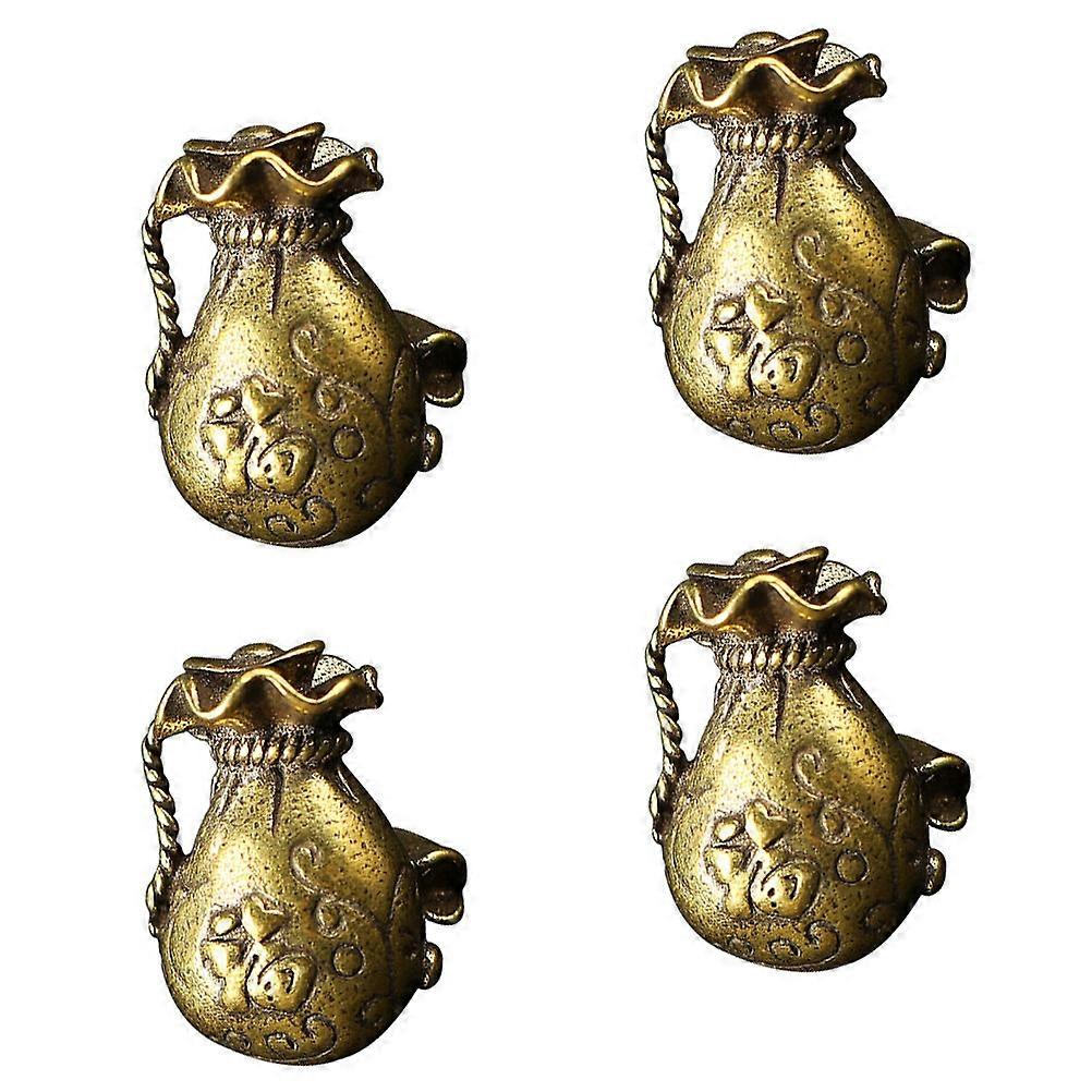 Brass Key Chain Solid Bag Pendant Elegant Style Portable Lightweight Car Key Chain 4Pcs