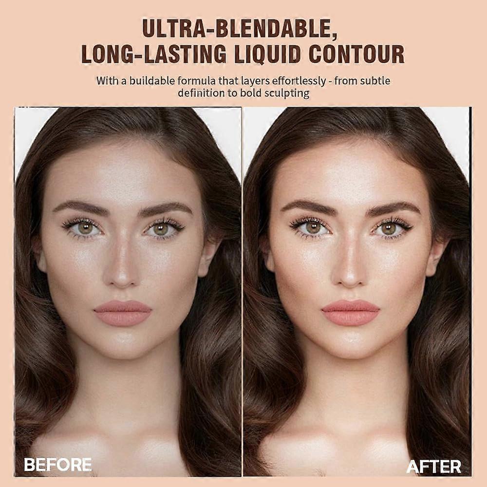 Contour Stick Cream Bronzer with Builtin Sponge, Long Lasting Blendable Face Sculpting (#2)